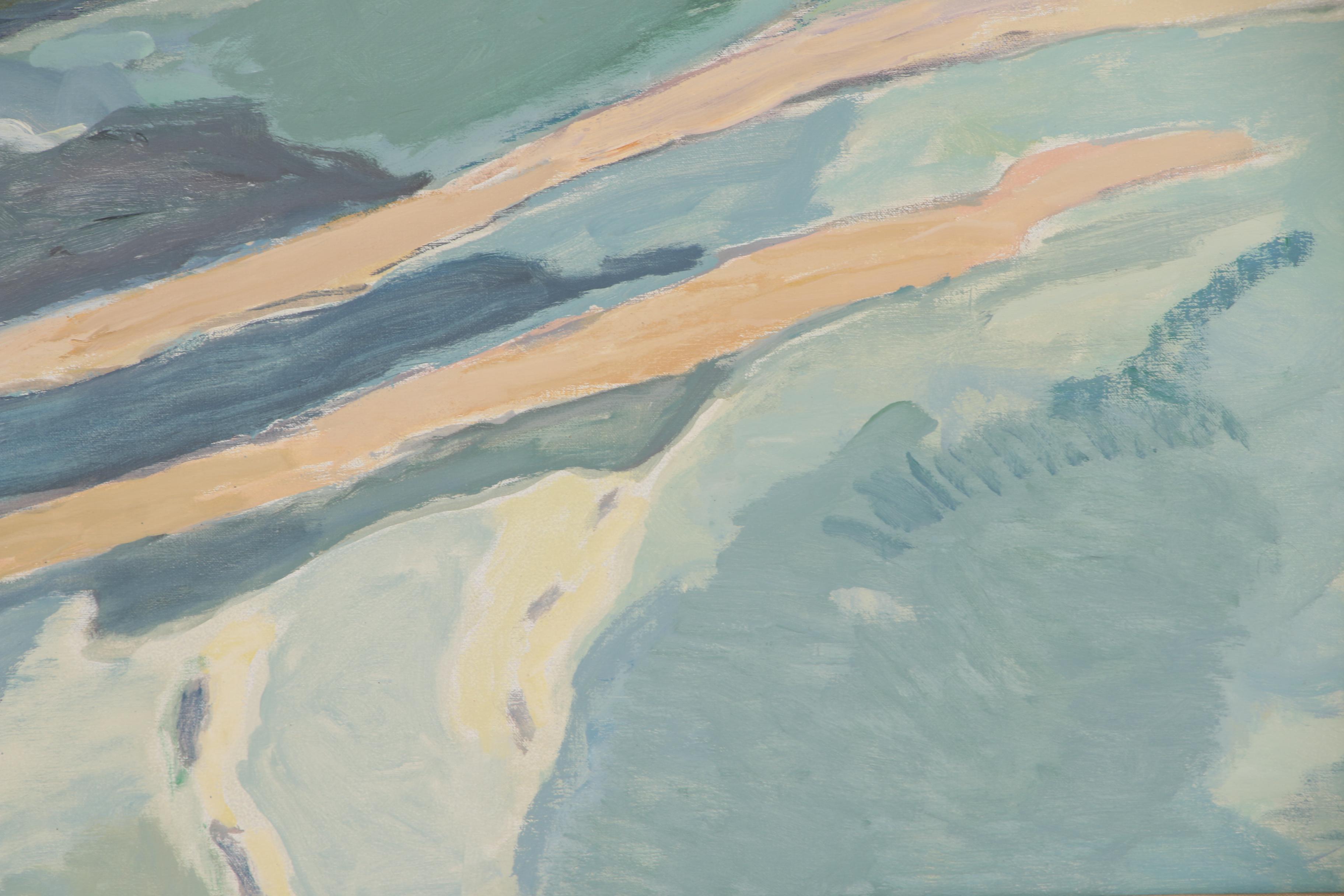 David Lund Monumental Modernist Landscape Oil Painting "Grove", 1976-78