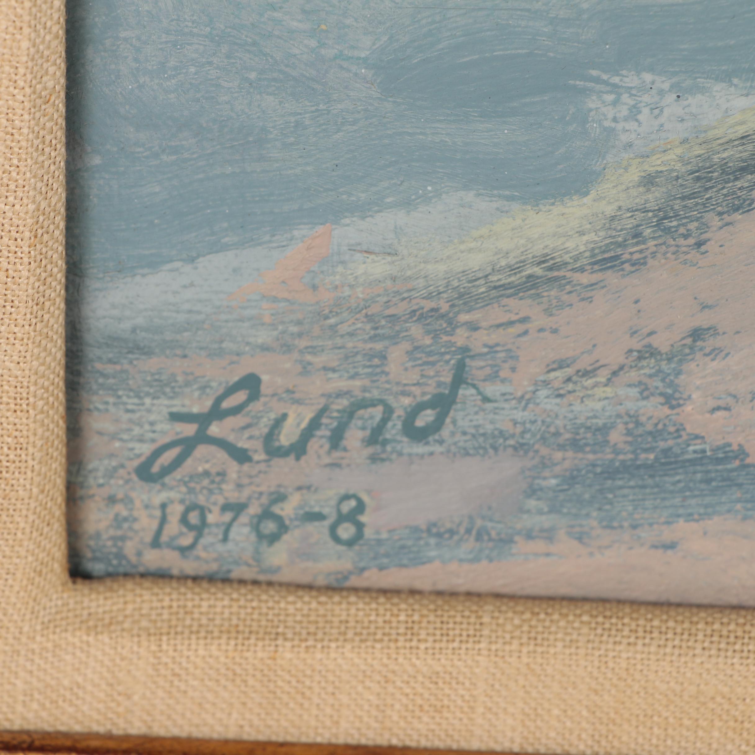 David Lund Monumental Modernist Landscape Oil Painting "Grove", 1976-78