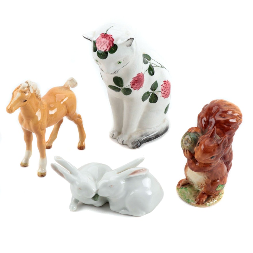 Royal Copenhagen and Beswick with Plichta Figurines, Vintage