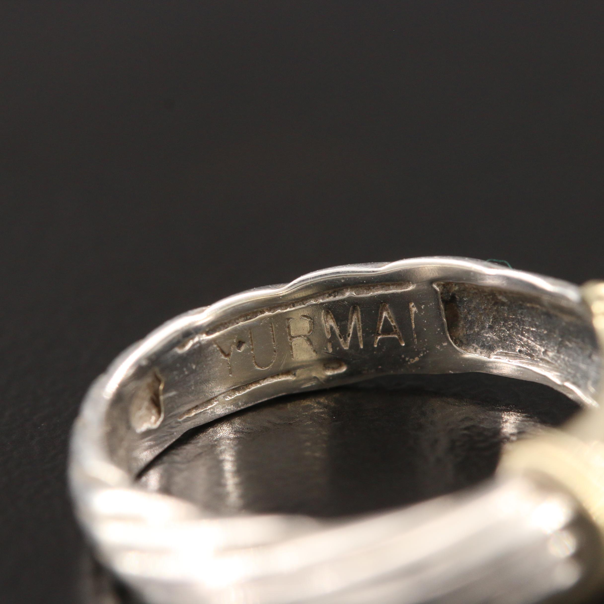 Vintage David Yurman "Metro Cable" Sterling Silver Blue Topaz Ring