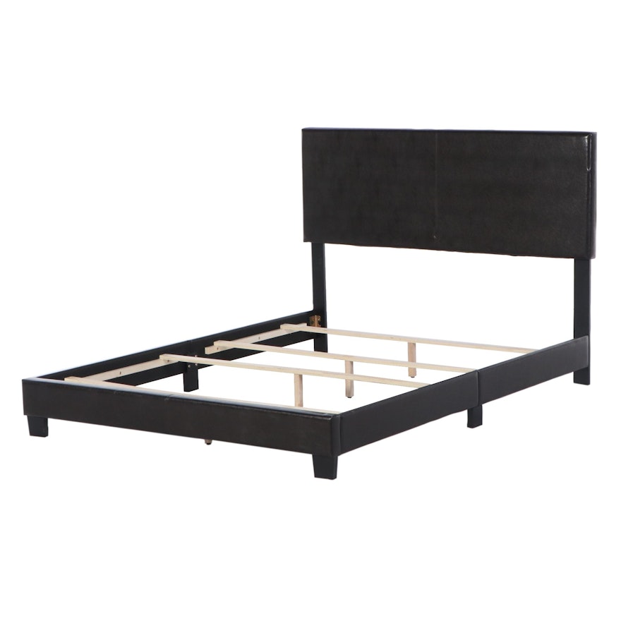 Faux Leather Upholstered Queen Bed Frame