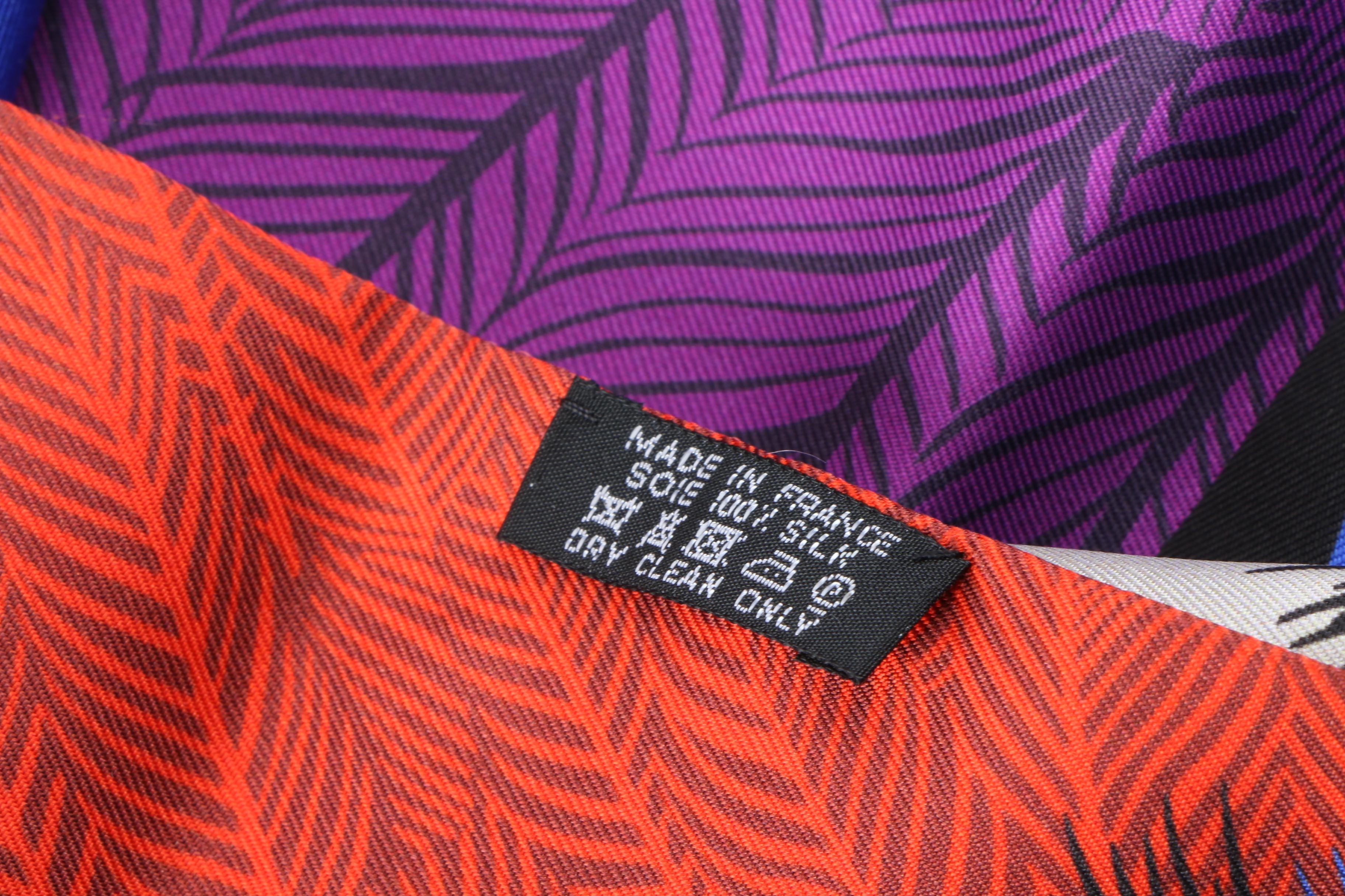 Hermès "Zebra Pegasus" Maxi Twilly Silk Scarf with Susan Lucci Signed Box