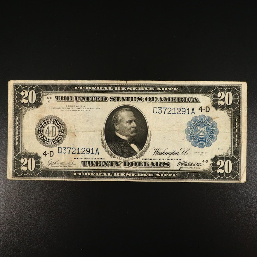 1914 Twenty Dollar Federal Reserve Currency Note
