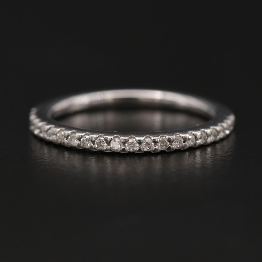 14K White Gold Diamond Band