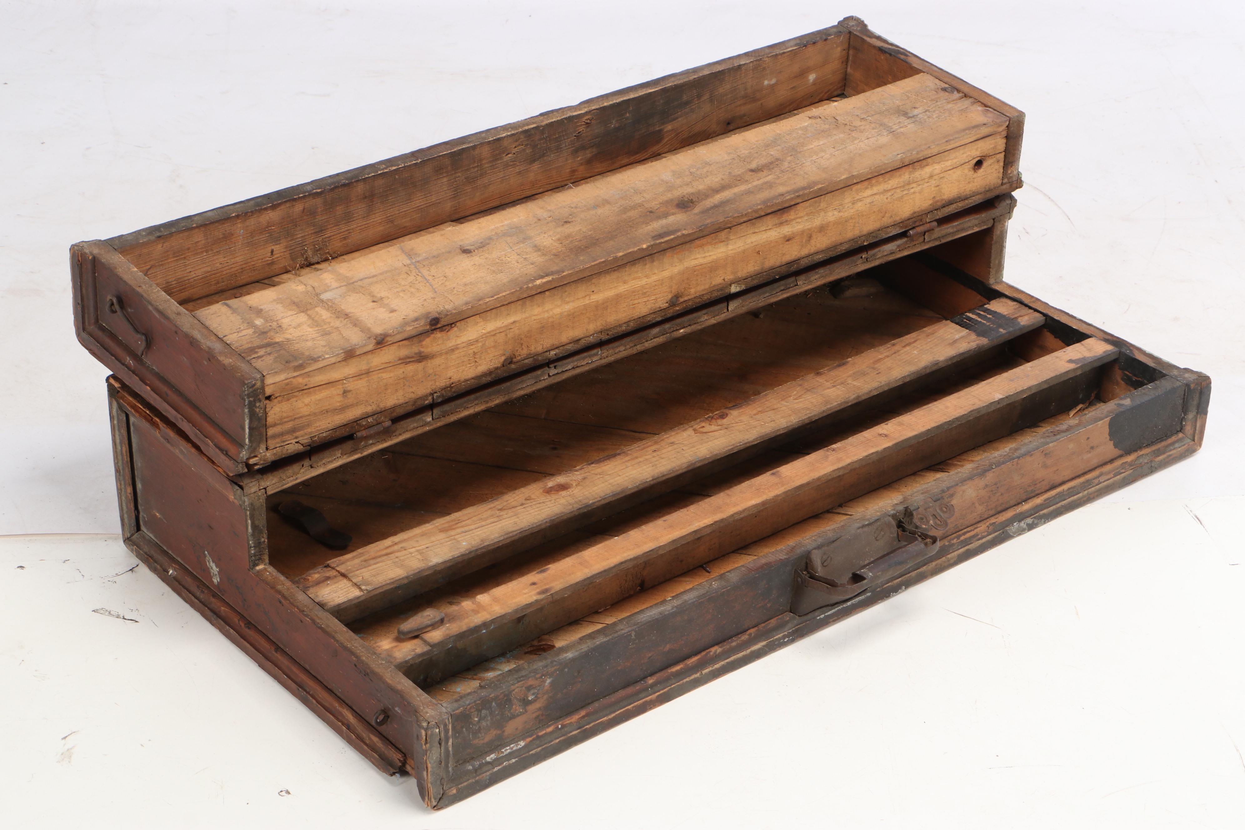 Handcrafted Wooden Carrying Case, Vintage