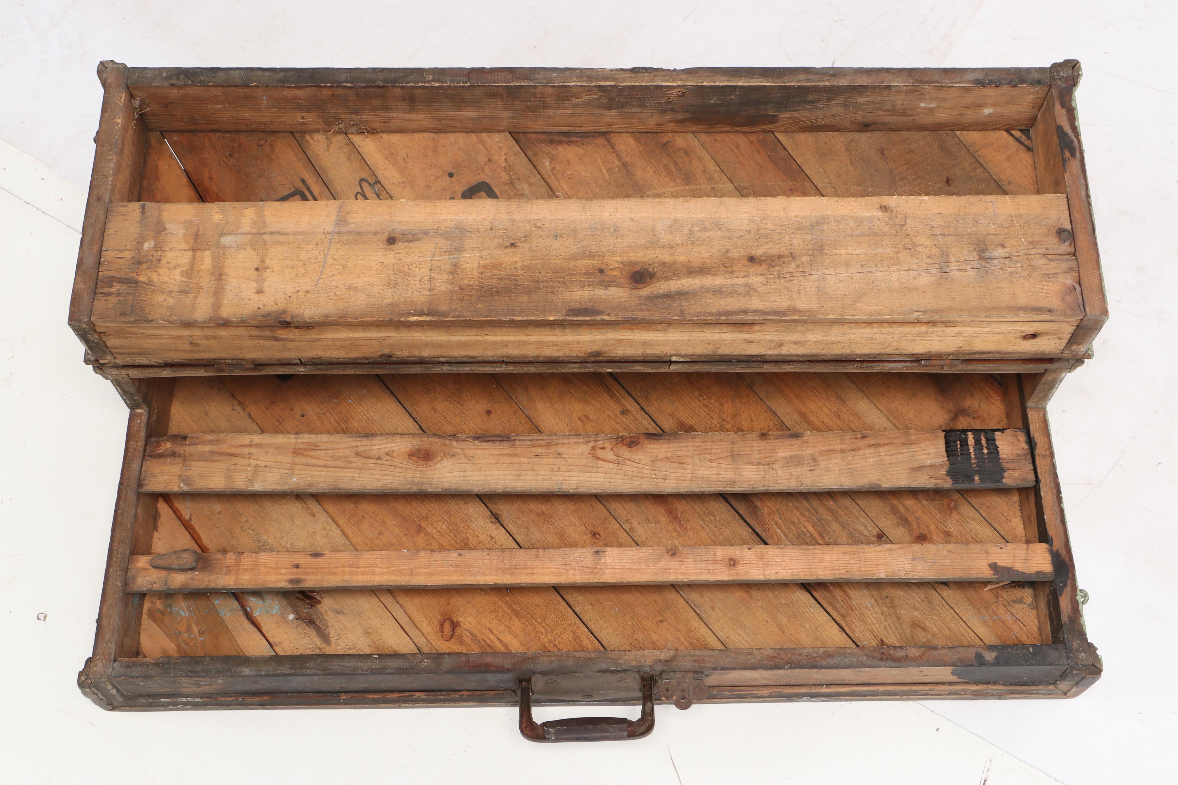 Handcrafted Wooden Carrying Case, Vintage