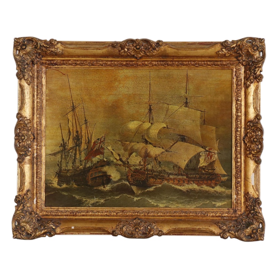 Print after 19th Century Painting of Capture of the English Frigate Stanhope