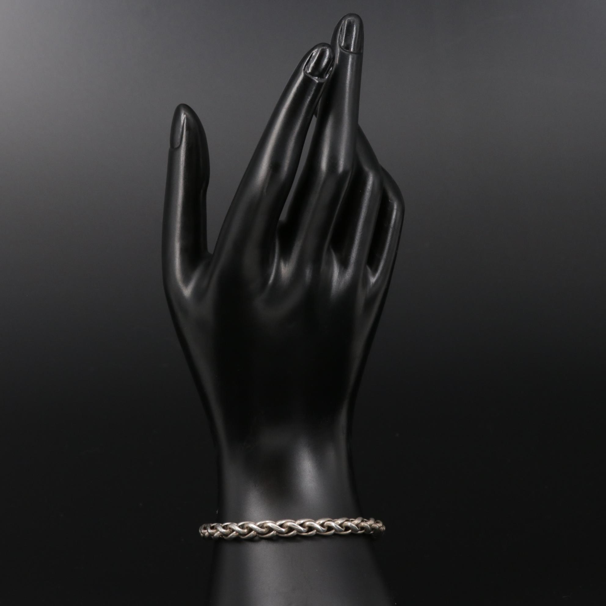 David Yurman Sterling Silver Classic Wheat Bracelet With 14K Gold Accents