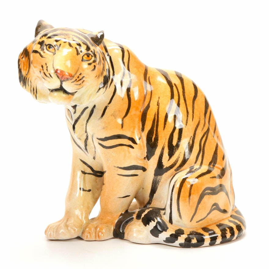 Italian Ceramic Tiger Figurine