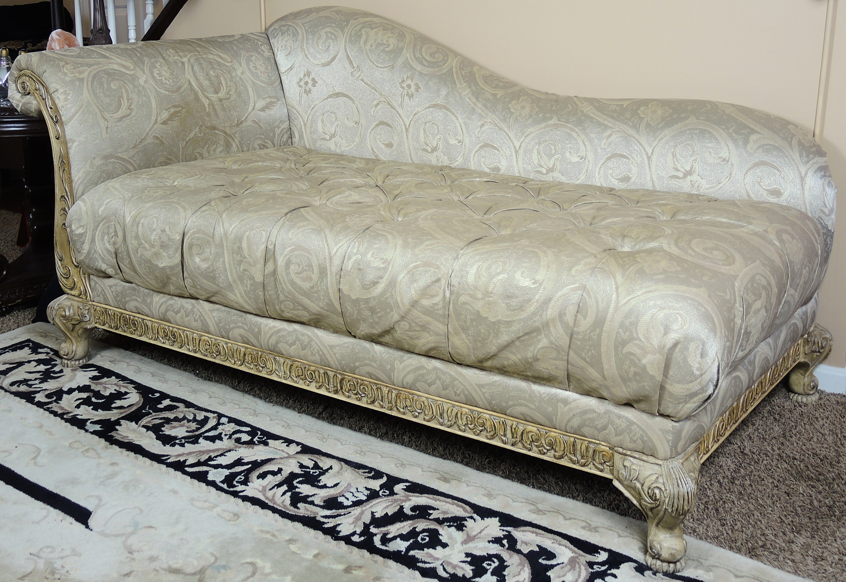 Schadig French Provincial Style Chaise Lounge, Contemporary