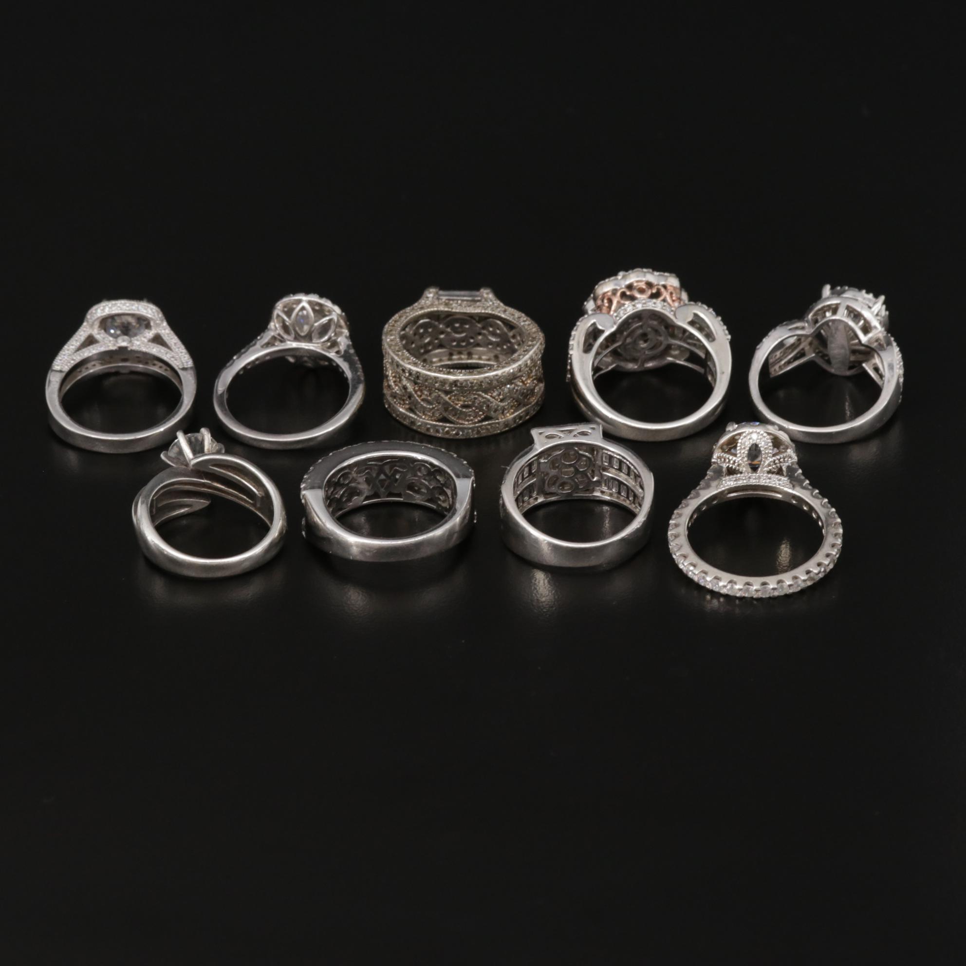 Assorted Sterling Silver Cubic Zirconia Rings