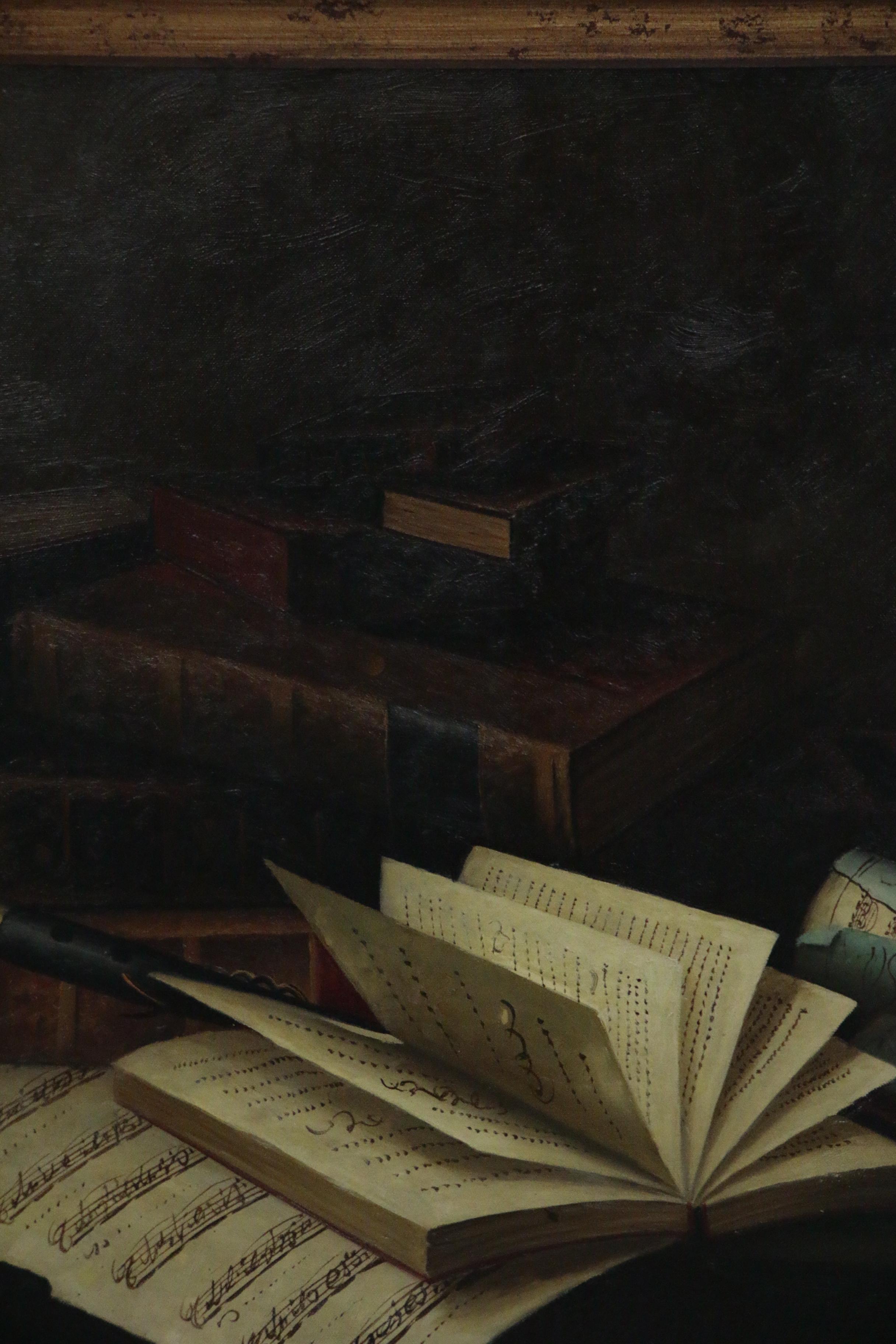 Oil Painting after William Michael Harnett "Music and Literature"