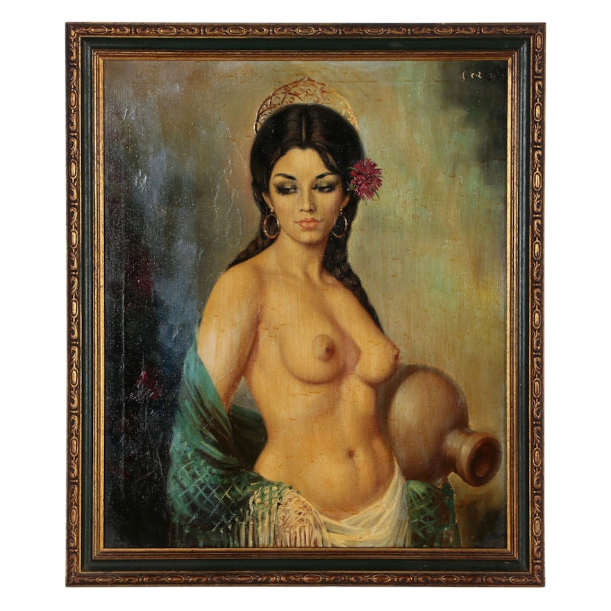 Cortés Matas Oil Painting of Female Figure