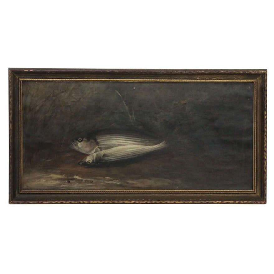 Oil Painting of Fish, Early 20th Century