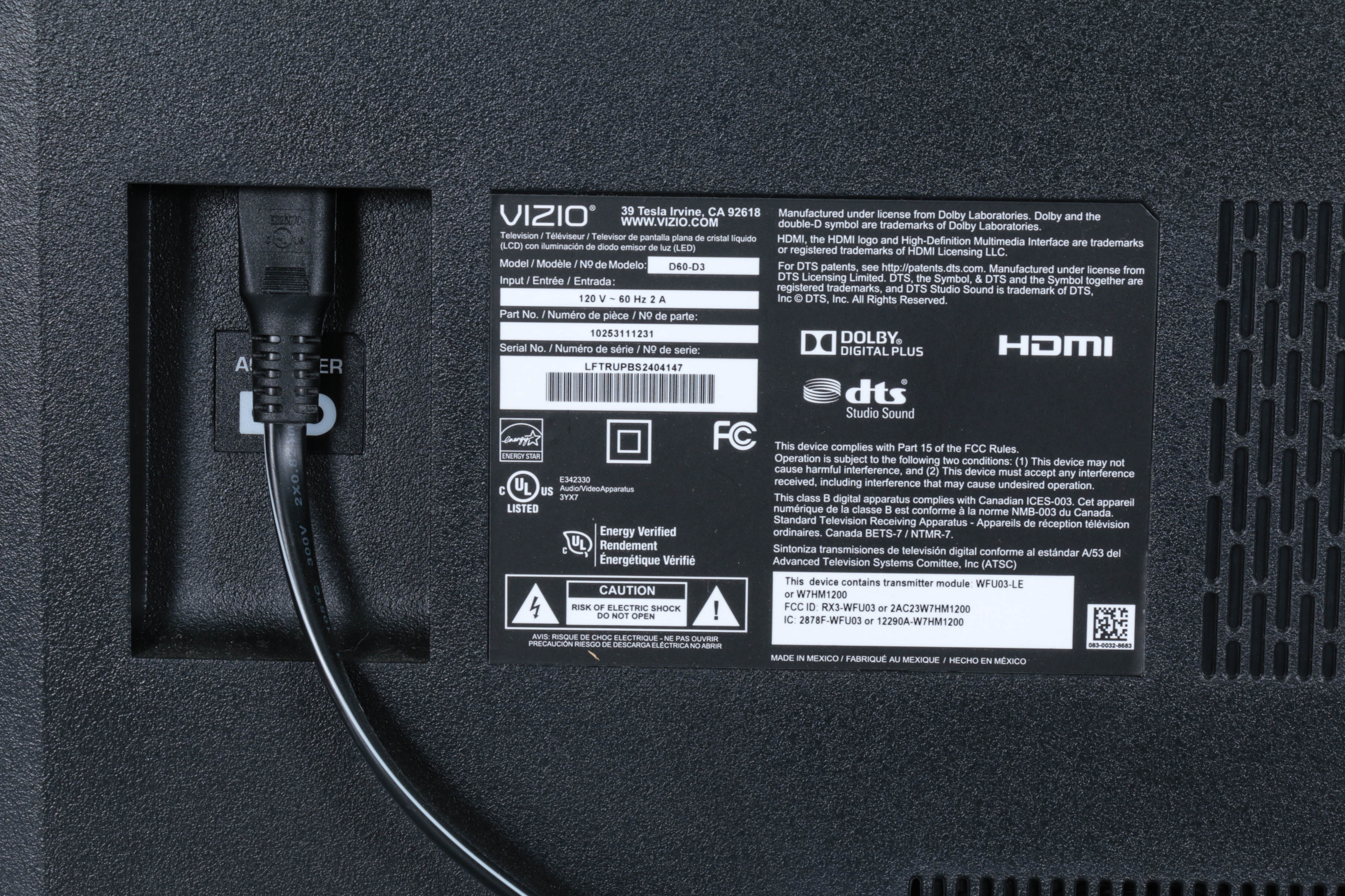 VIZIO 60" Smart Full-Array LED Television