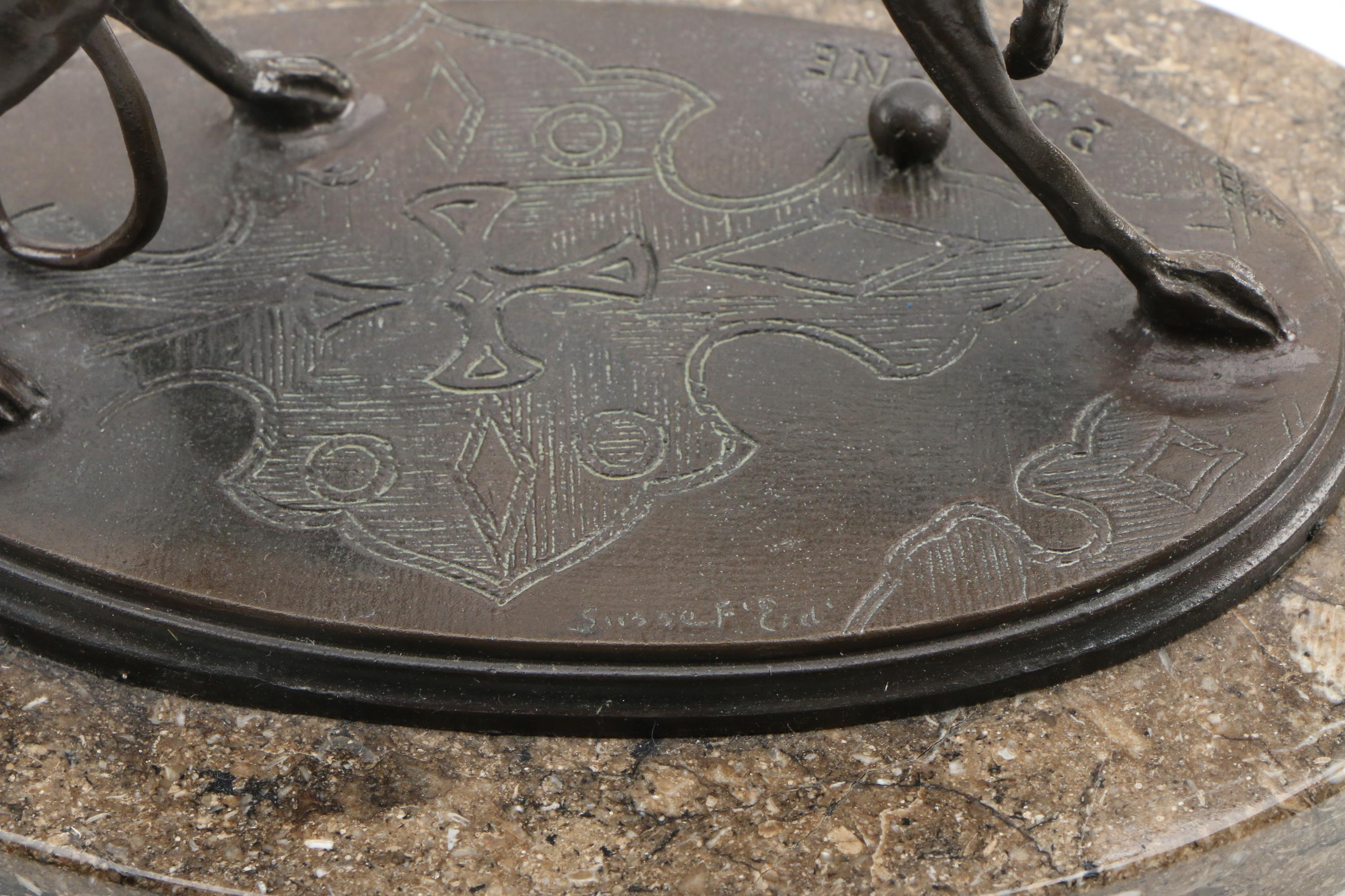 After Pierre Jules Mene Bronze Sculpture of Whippet Dog with Ball