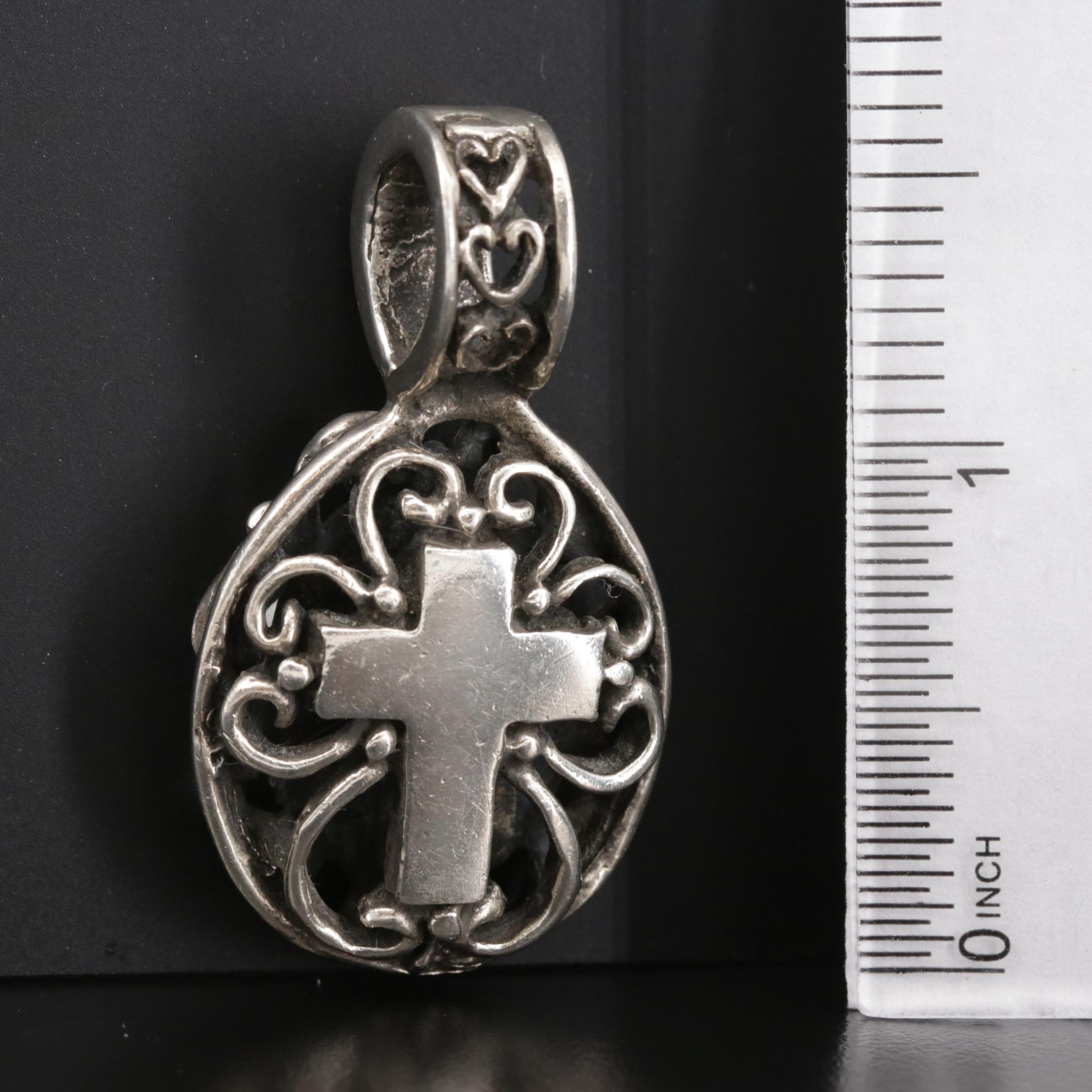 Sterling Silver Cross Slide Pendant