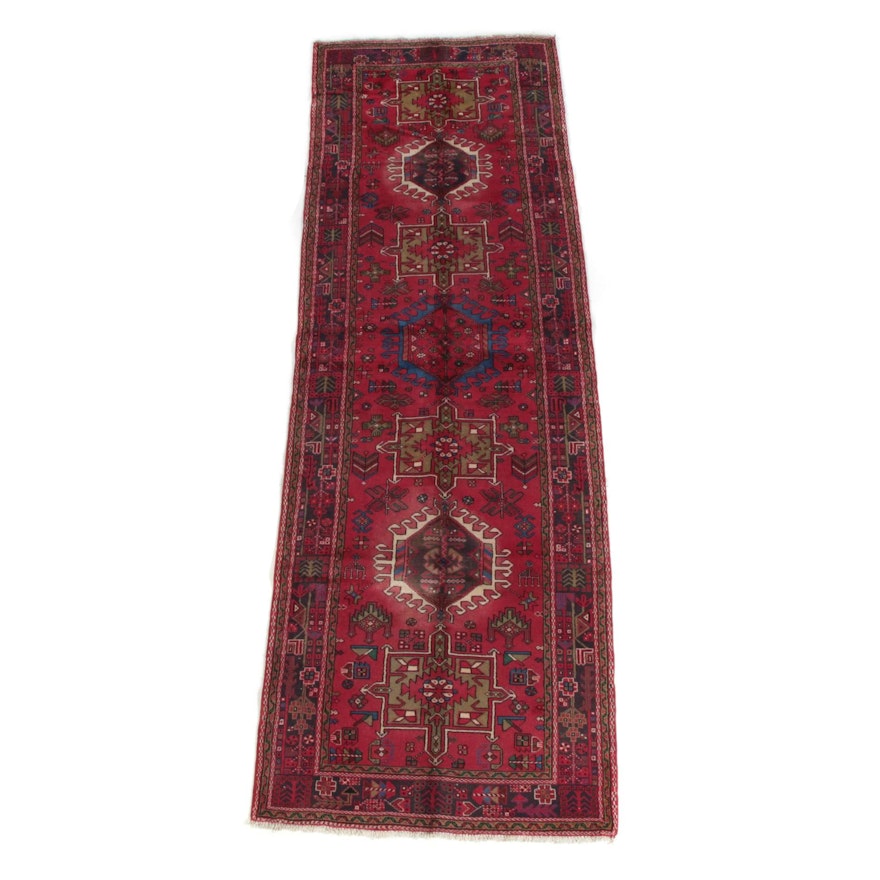 3'11 x 12'3 Hand-Knotted Persian Karaja Wool Long Rug