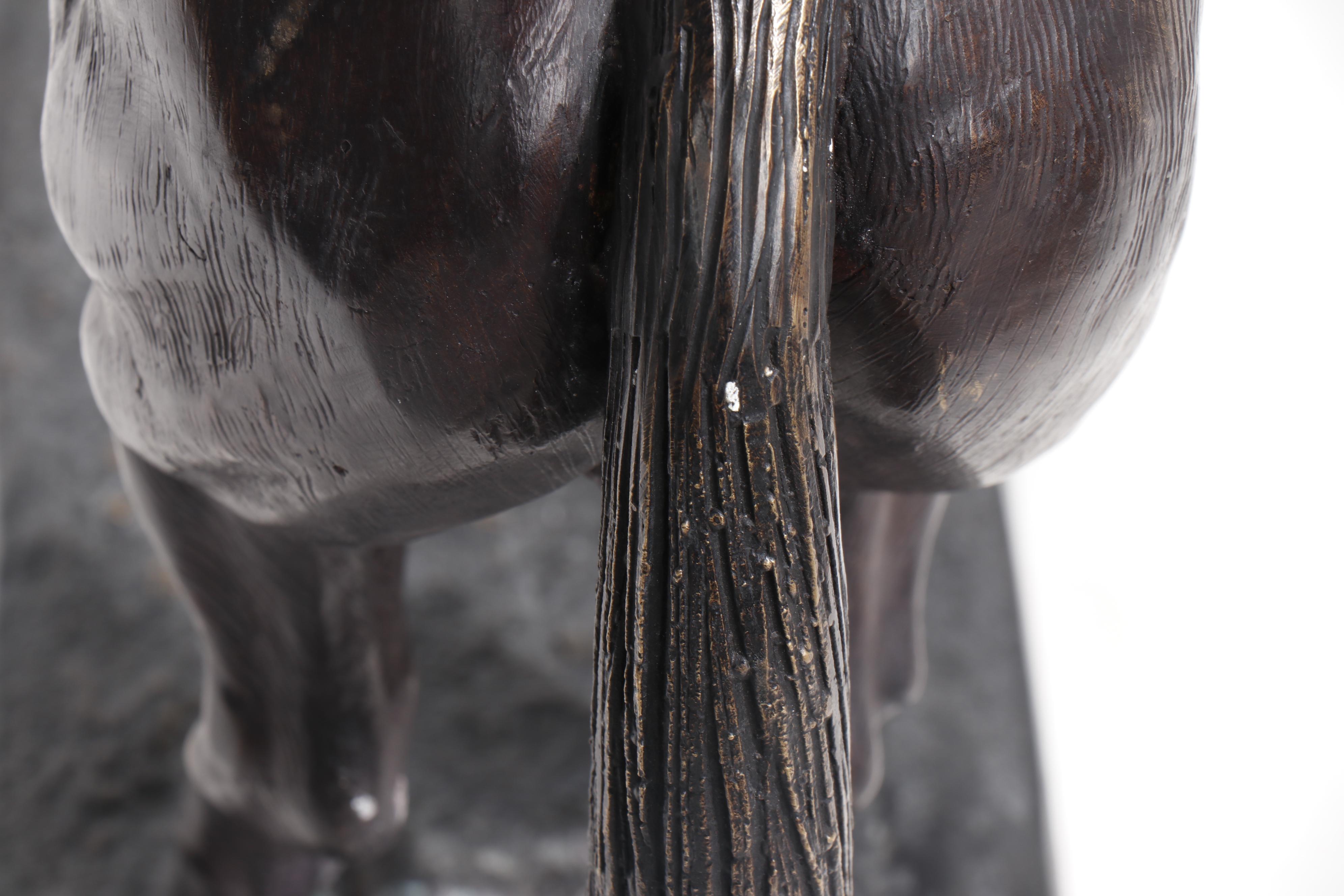 Cold Cast Bronze Sculpture of Horse and Jockey