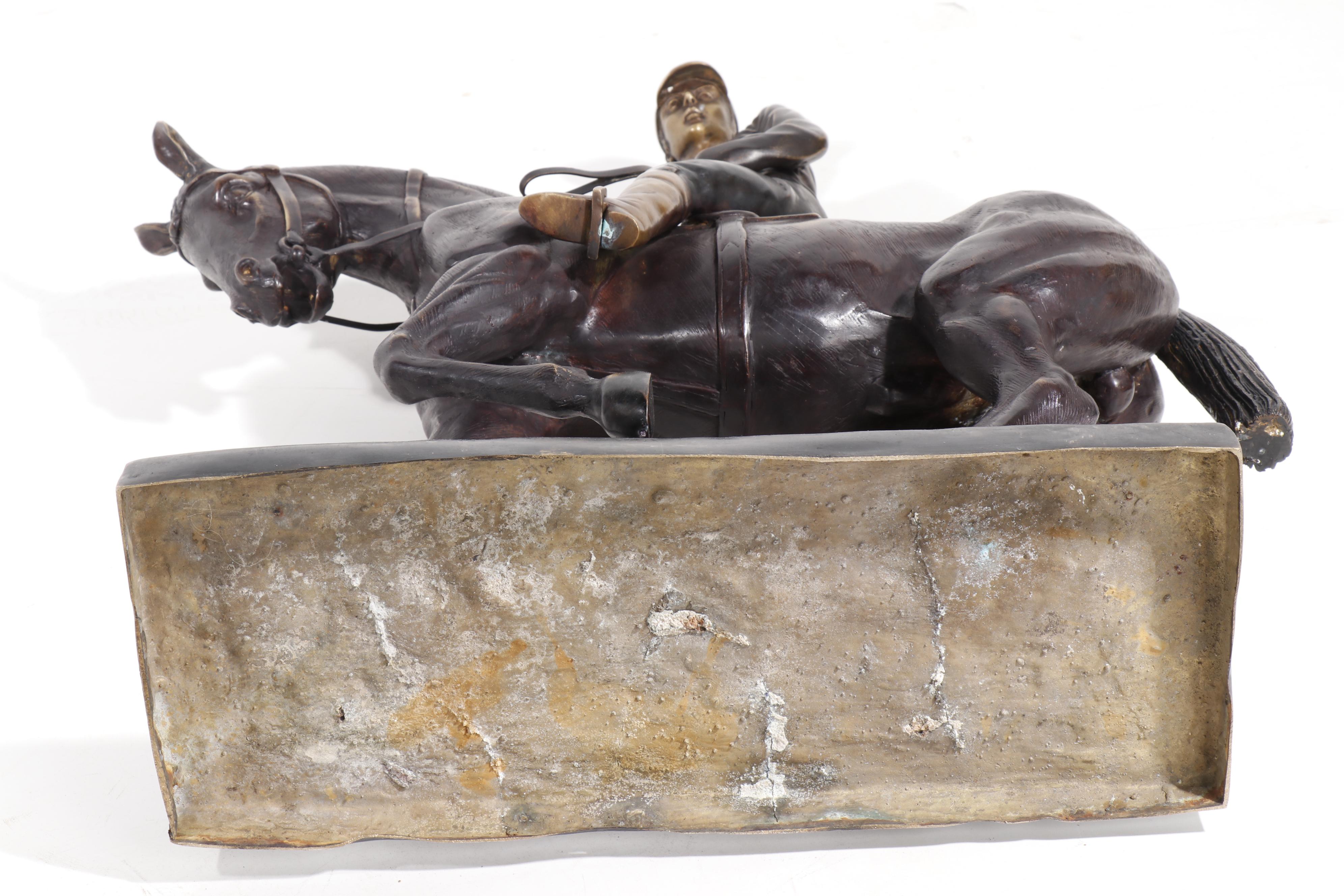 Cold Cast Bronze Sculpture of Horse and Jockey