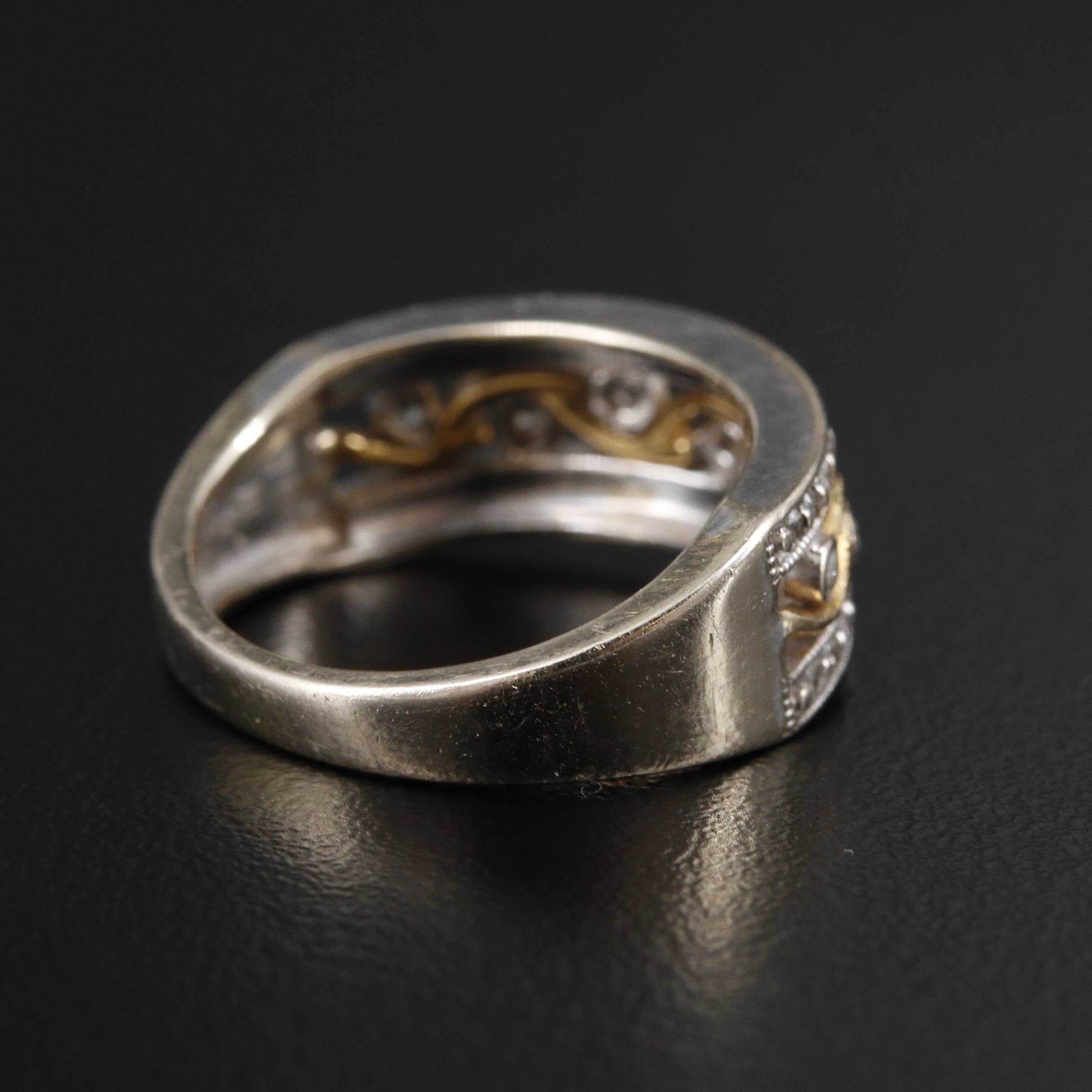 14K Gold Diamond Openwork Ring