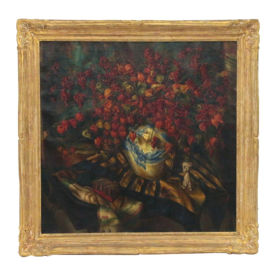 Frank Cohen Kirk Floral Still Life Oil Painting, Early to Mid 20th Century