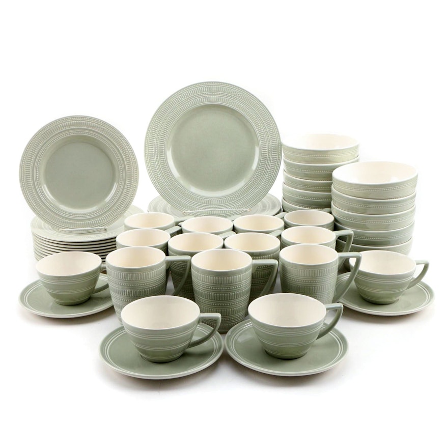 Jasper Conran for Wedgwood "Impressions Sage" Porcelain Dinnerware, Set for Ten