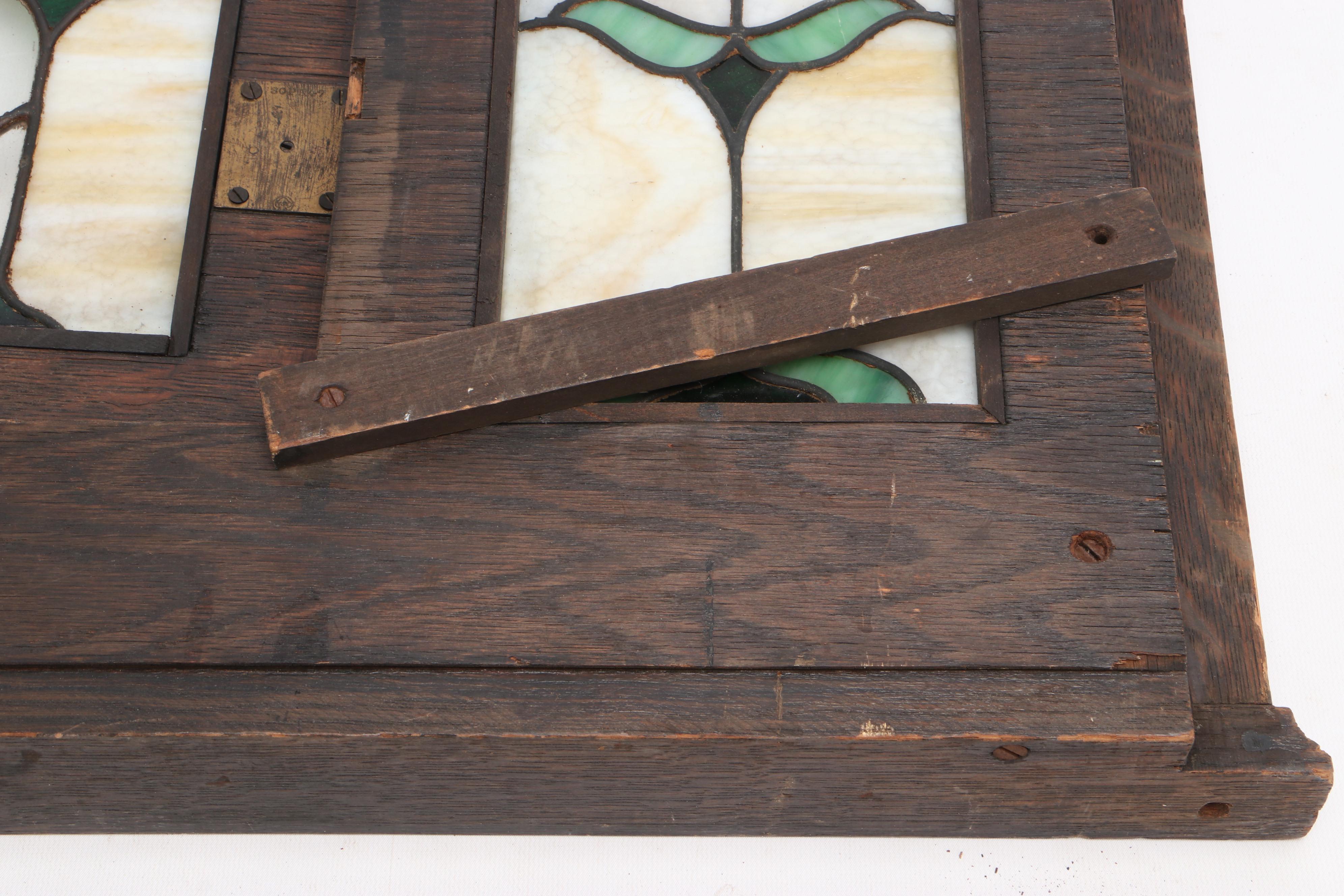 Wurlitzer Nickelodeon Player Piano Stained and Slag Glass Panel