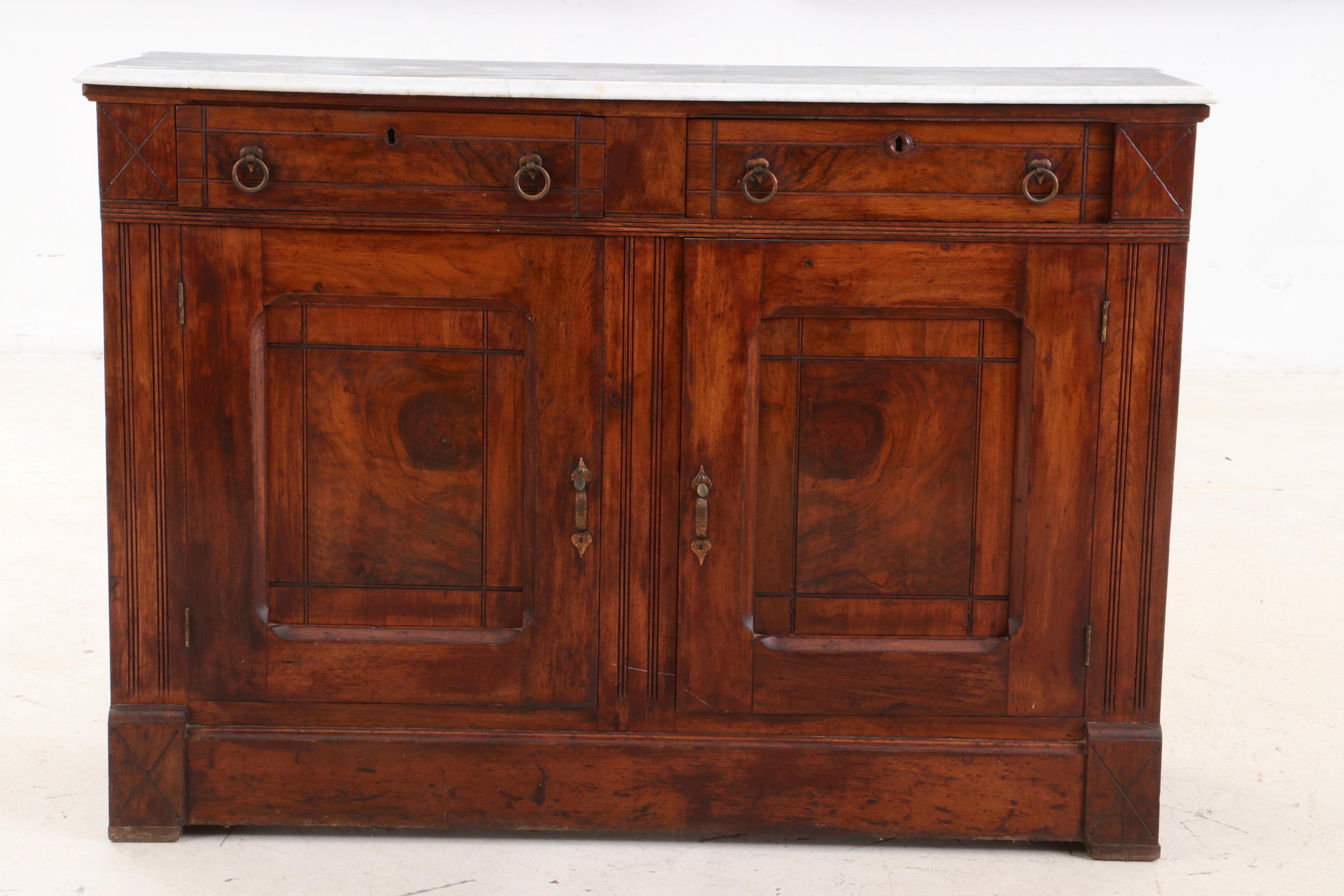Victorian Eastlake Walnut Sideboard, Late 19th Century