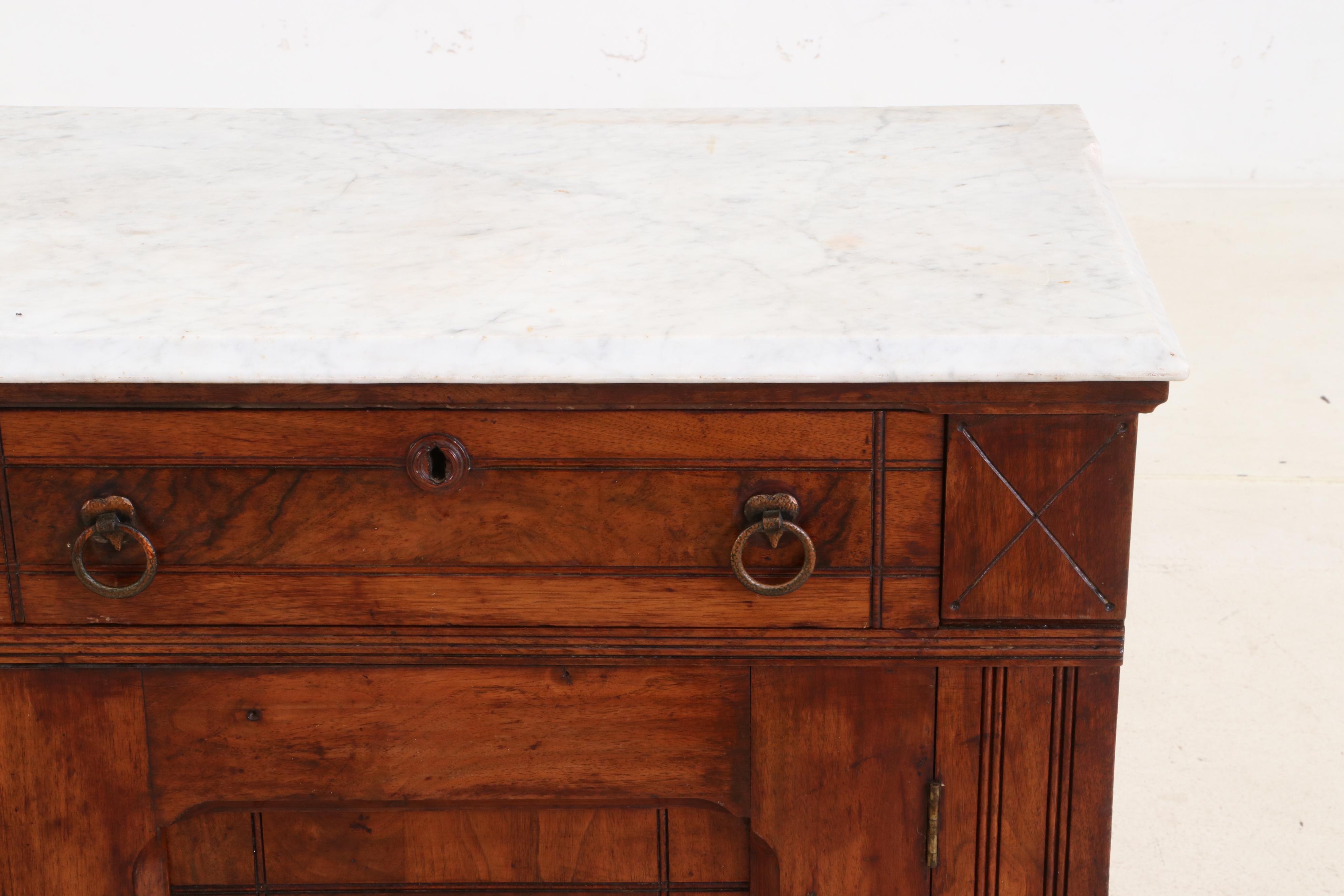 Victorian Eastlake Walnut Sideboard, Late 19th Century