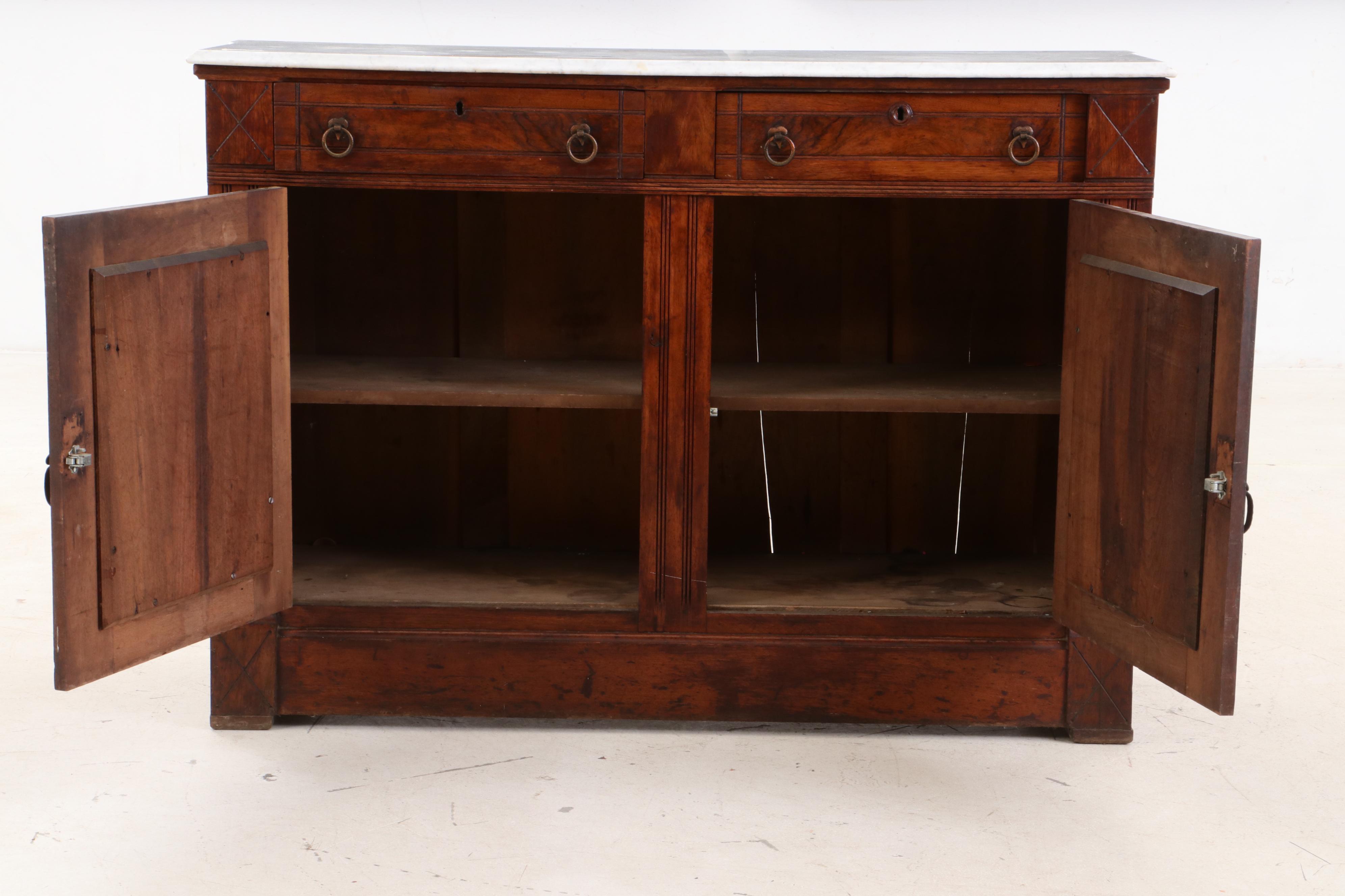 Victorian Eastlake Walnut Sideboard, Late 19th Century