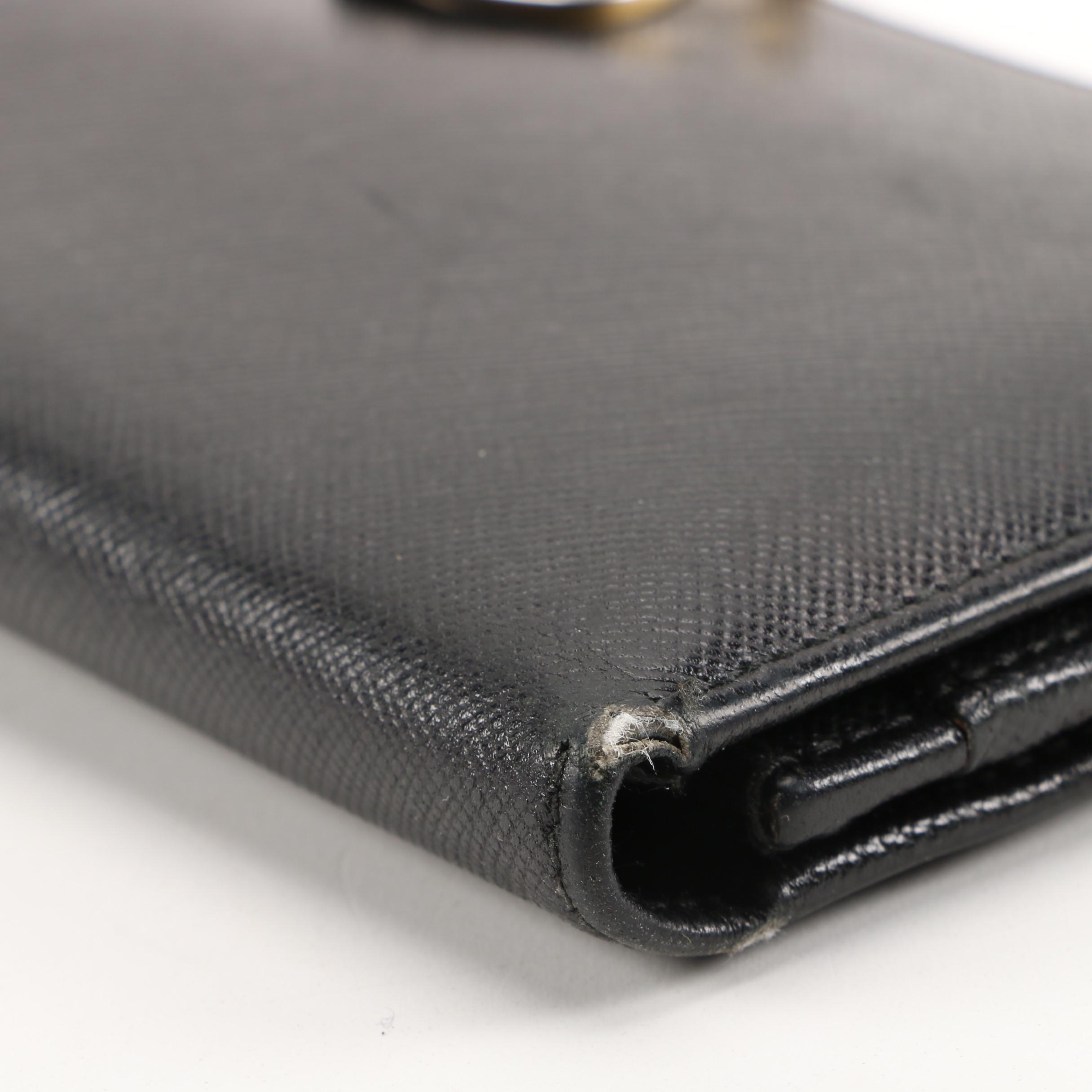 Salvatore Ferragamo Gancini Wallet and Prada Card holder in Saffiano Leather