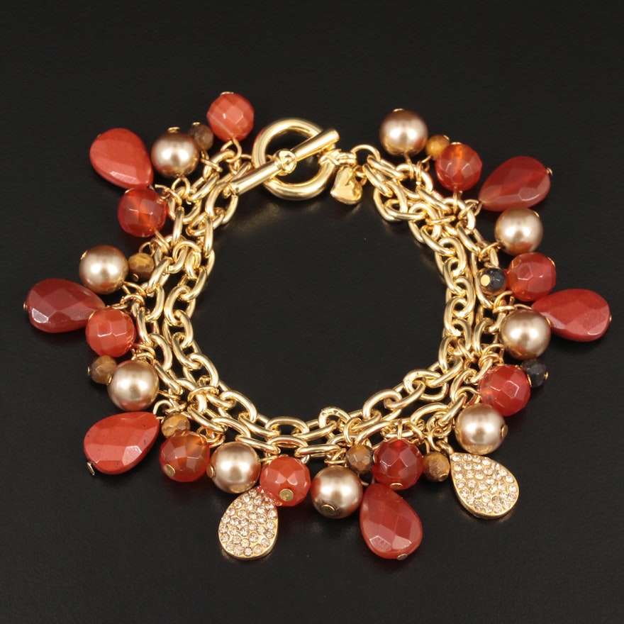 Carolee Assorted Gemstone Fringe Bracelet