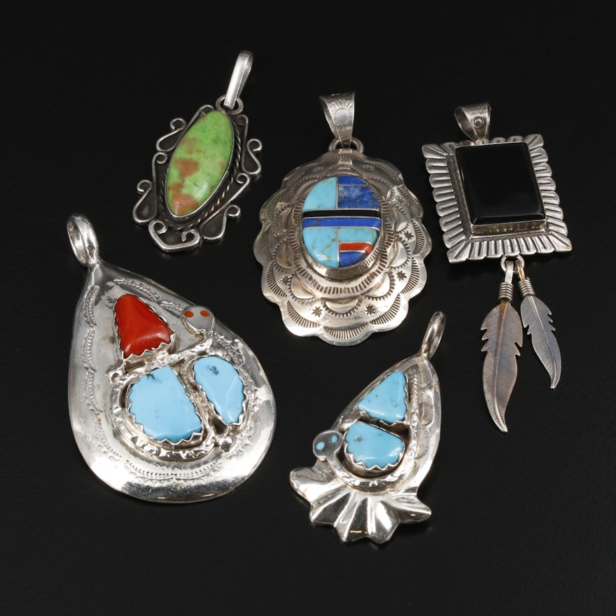 Sterling Silver Pendants Featuring Effie Calavaza Zuni and Southwestern