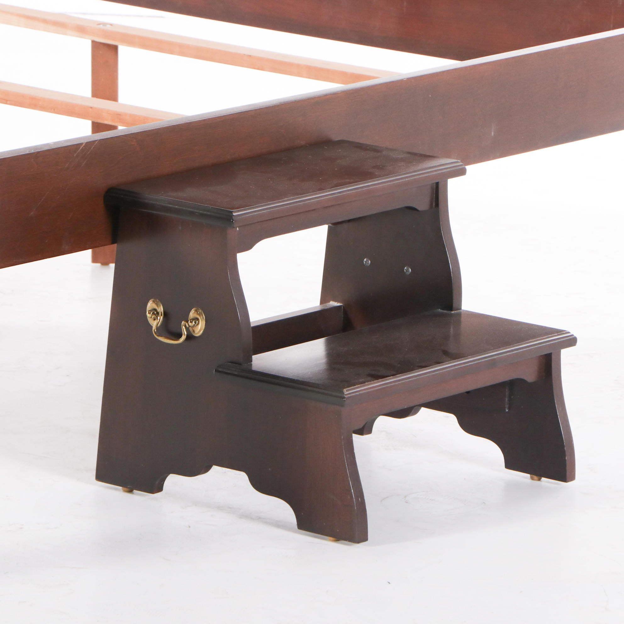 Ethan Allen Rice-Carved Cherry Bed with Canopy in Queen Size