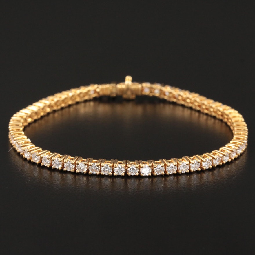 18K Yellow Gold 3.57 CTW Diamond Line Bracelet