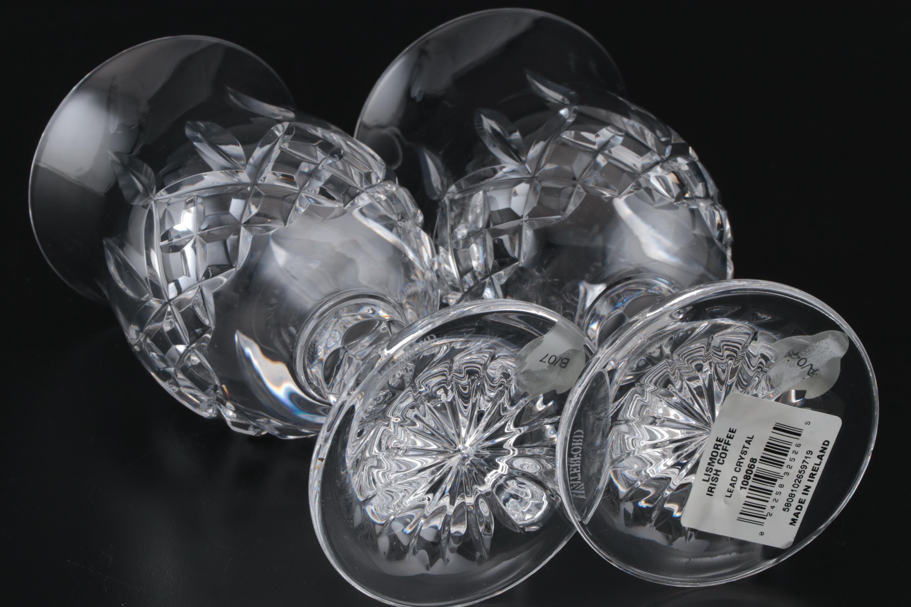 Waterford "Lismore Irish Coffee" Crystal Mugs
