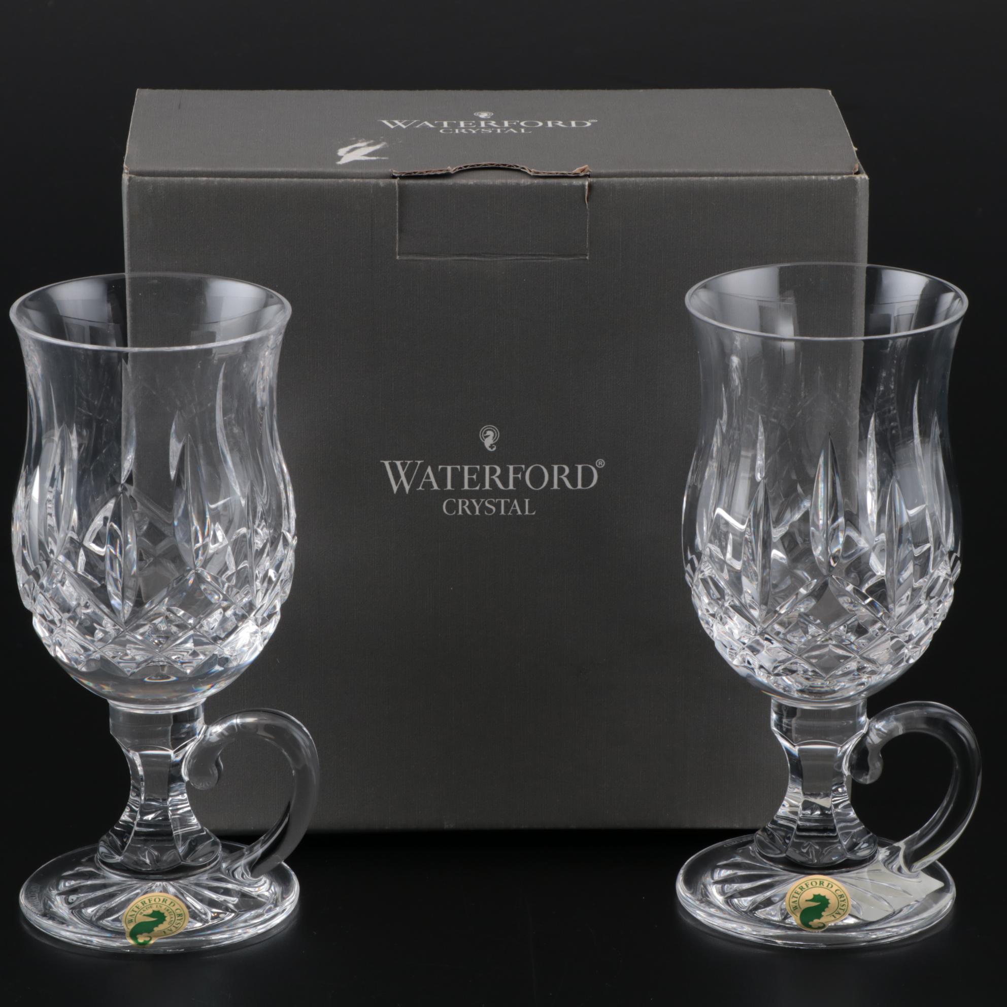 Waterford "Lismore Irish Coffee" Crystal Mugs