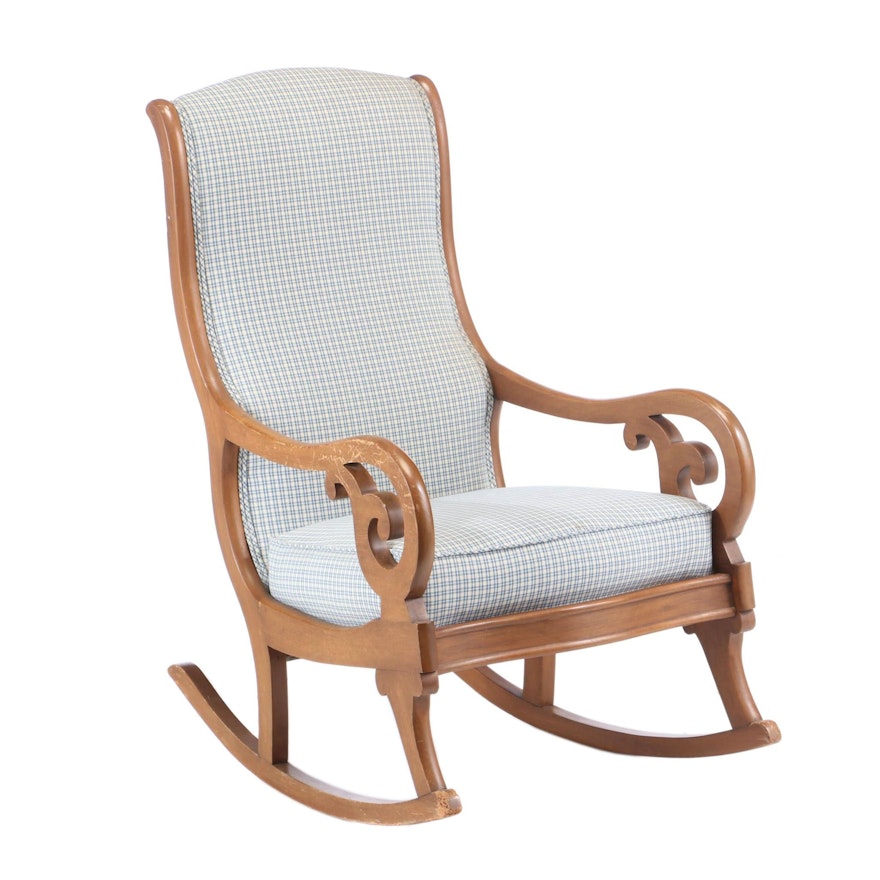 Classical Style Mahogany "Lincoln" Rocking Chair, Mid 20th Century