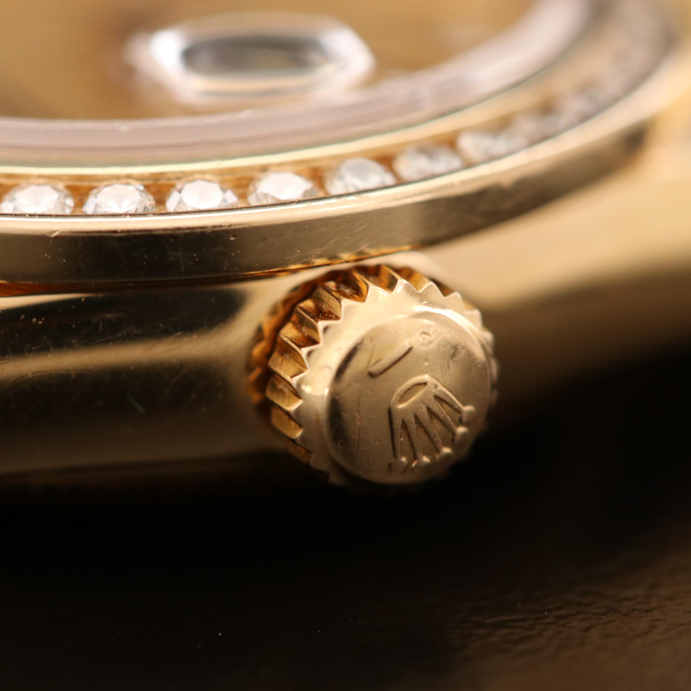 Rolex Datejust 18K Gold Diamond Dial and Bezel Automatic Watch, 1984