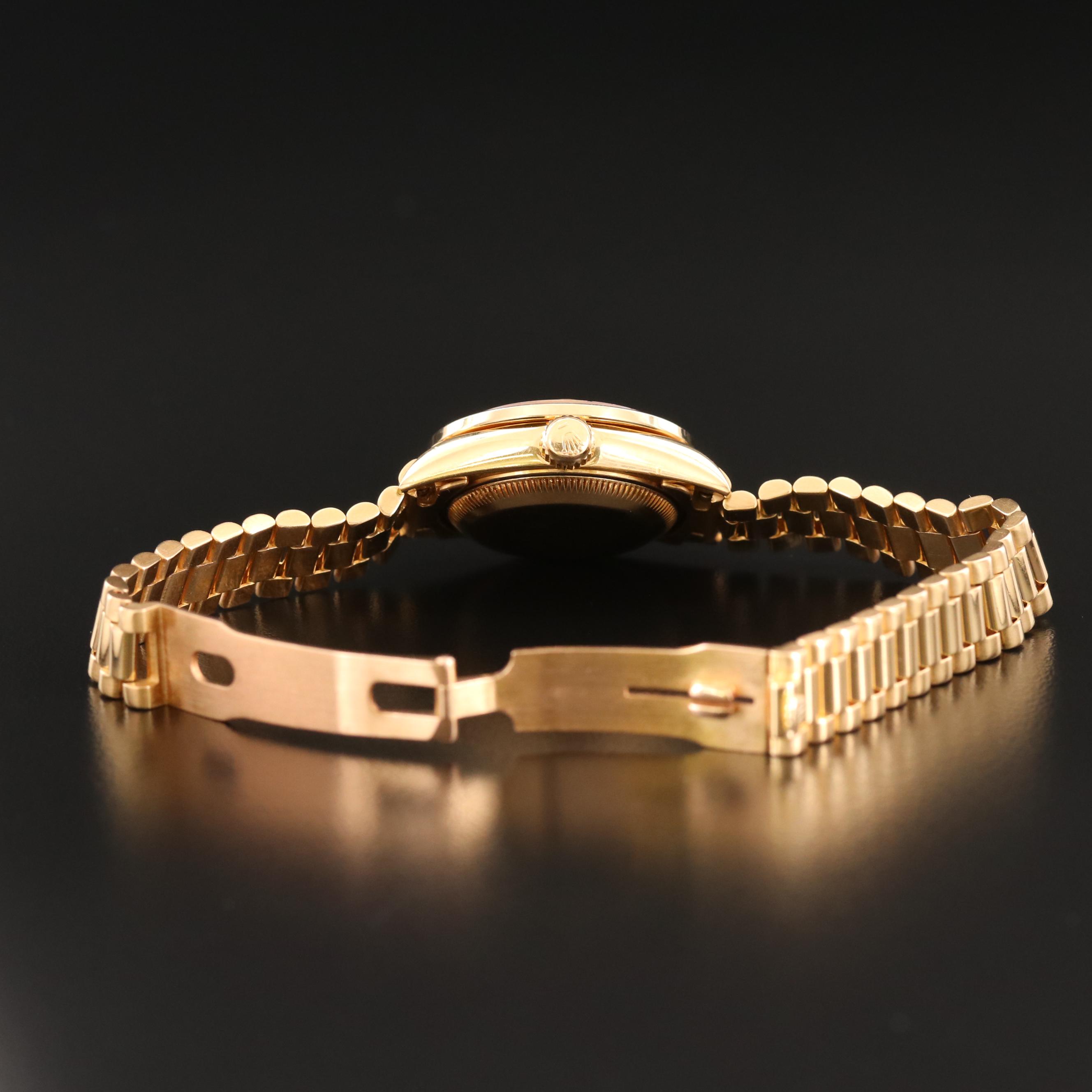 Rolex Datejust 18K Gold Diamond Dial and Bezel Automatic Watch, 1984