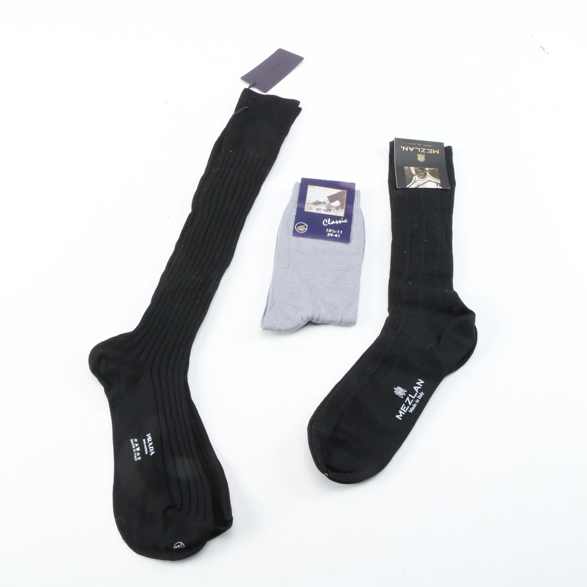 Men's Loro Piana Knit Mock Neck Sweater with Prada, Mezlan and Classic Socks