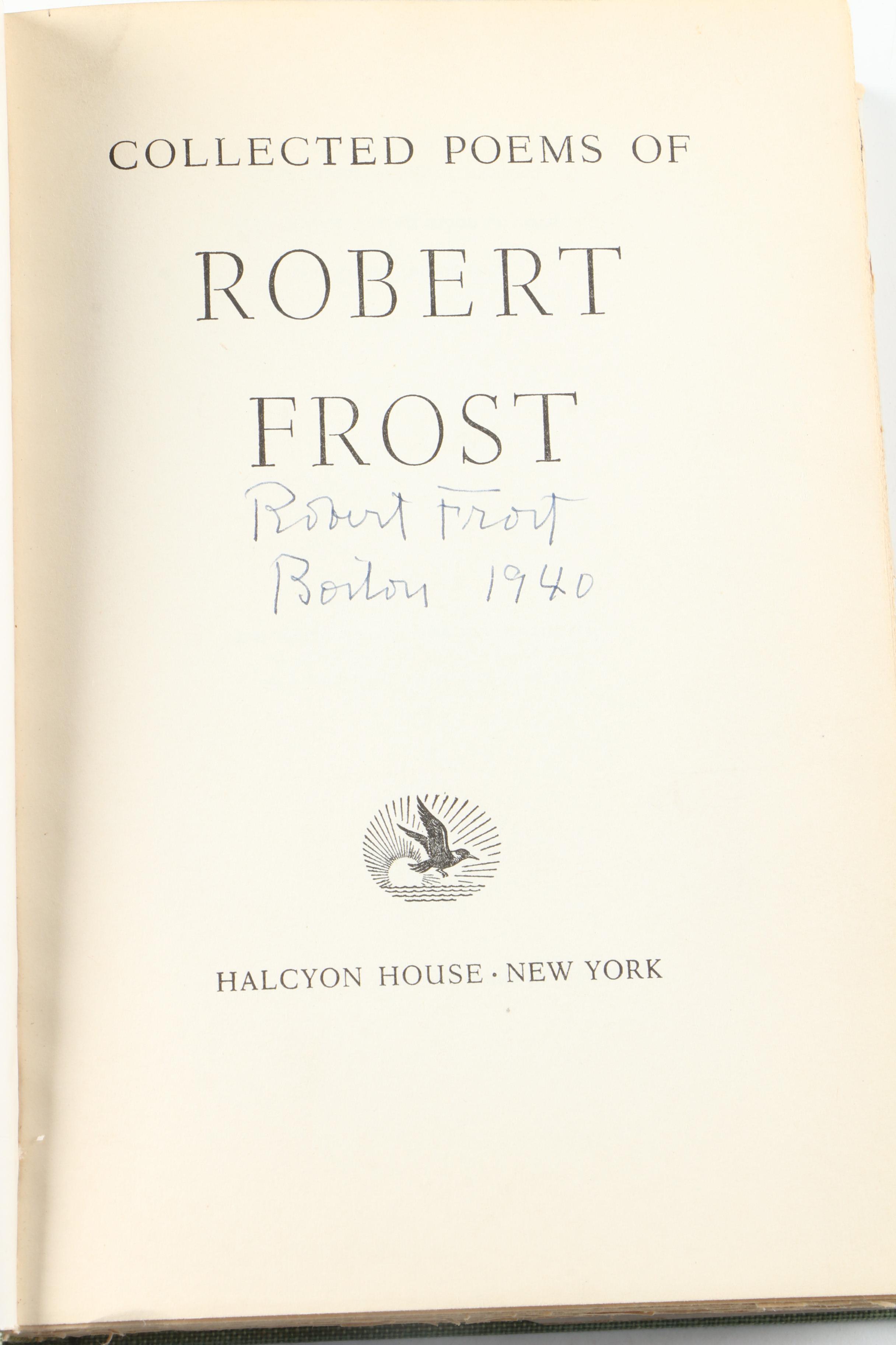 Robert Frost Poetry Books Including Signed "The Collected Poems"
