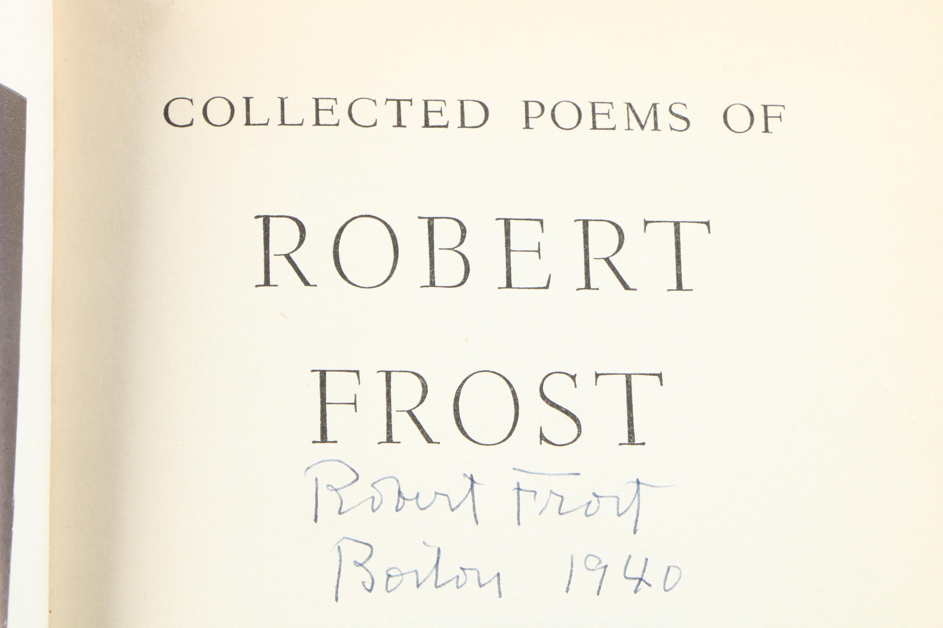 Robert Frost Poetry Books Including Signed "The Collected Poems"