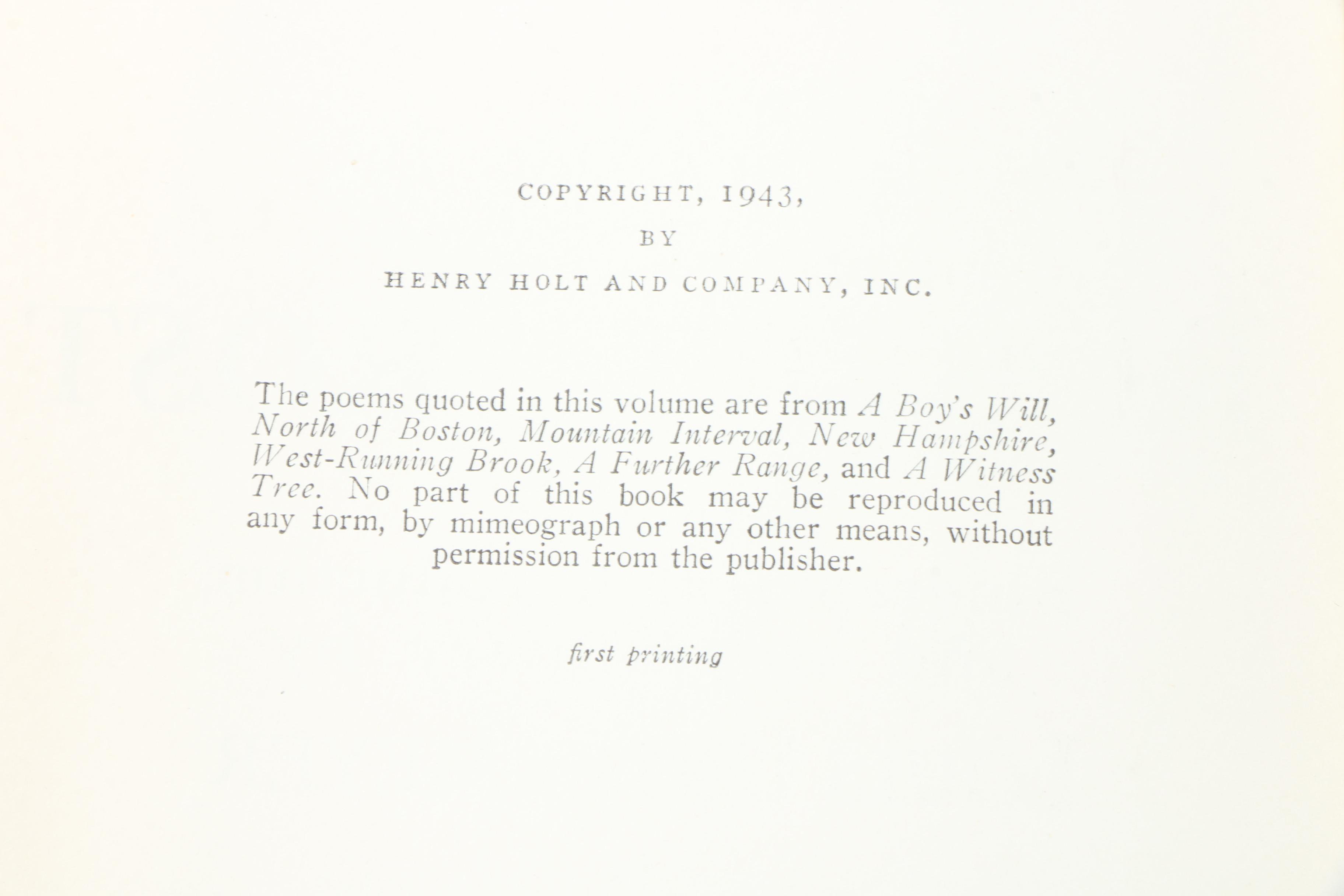 Robert Frost Poetry Books Including Signed "The Collected Poems"