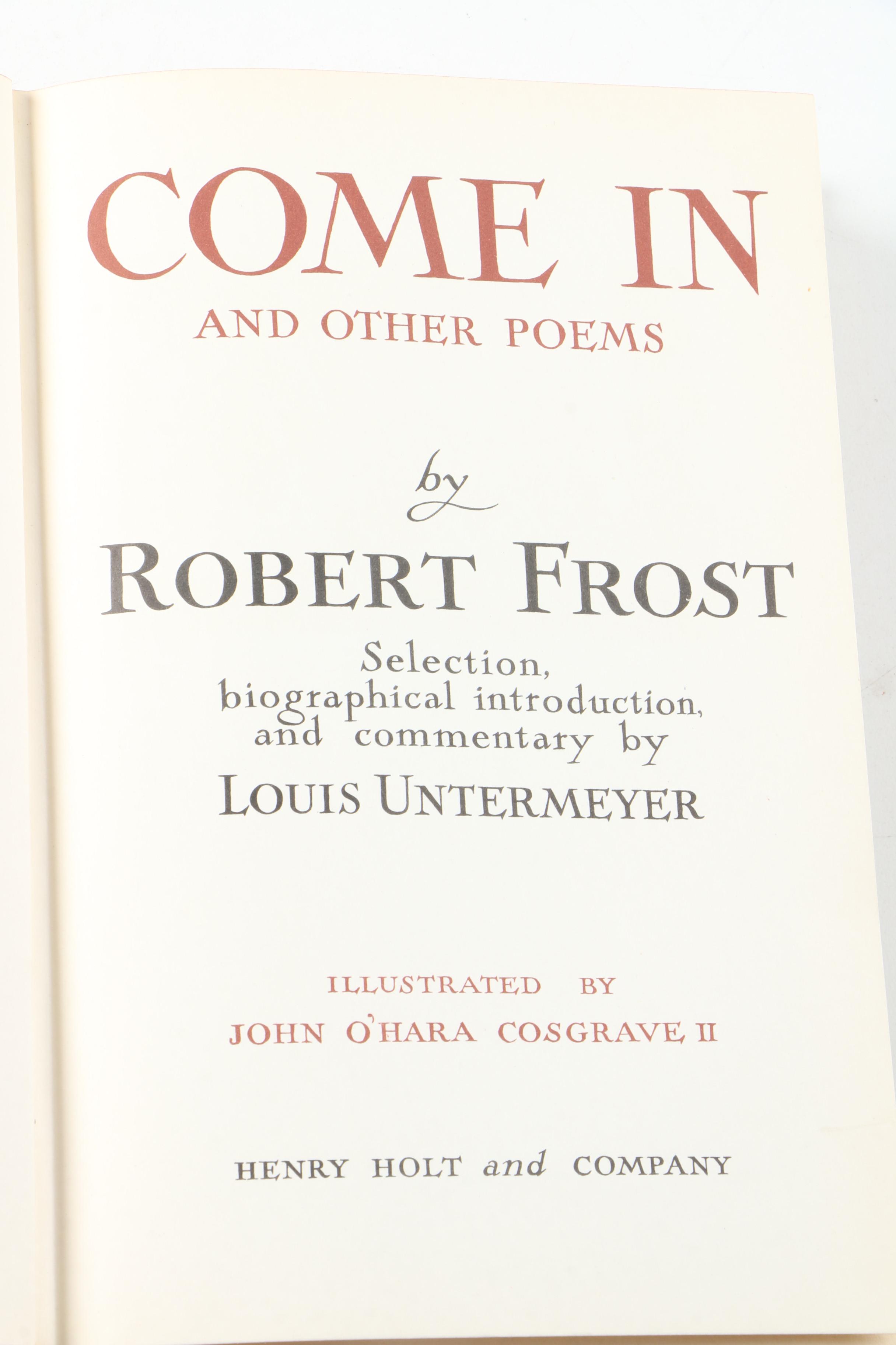 Robert Frost Poetry Books Including Signed "The Collected Poems"