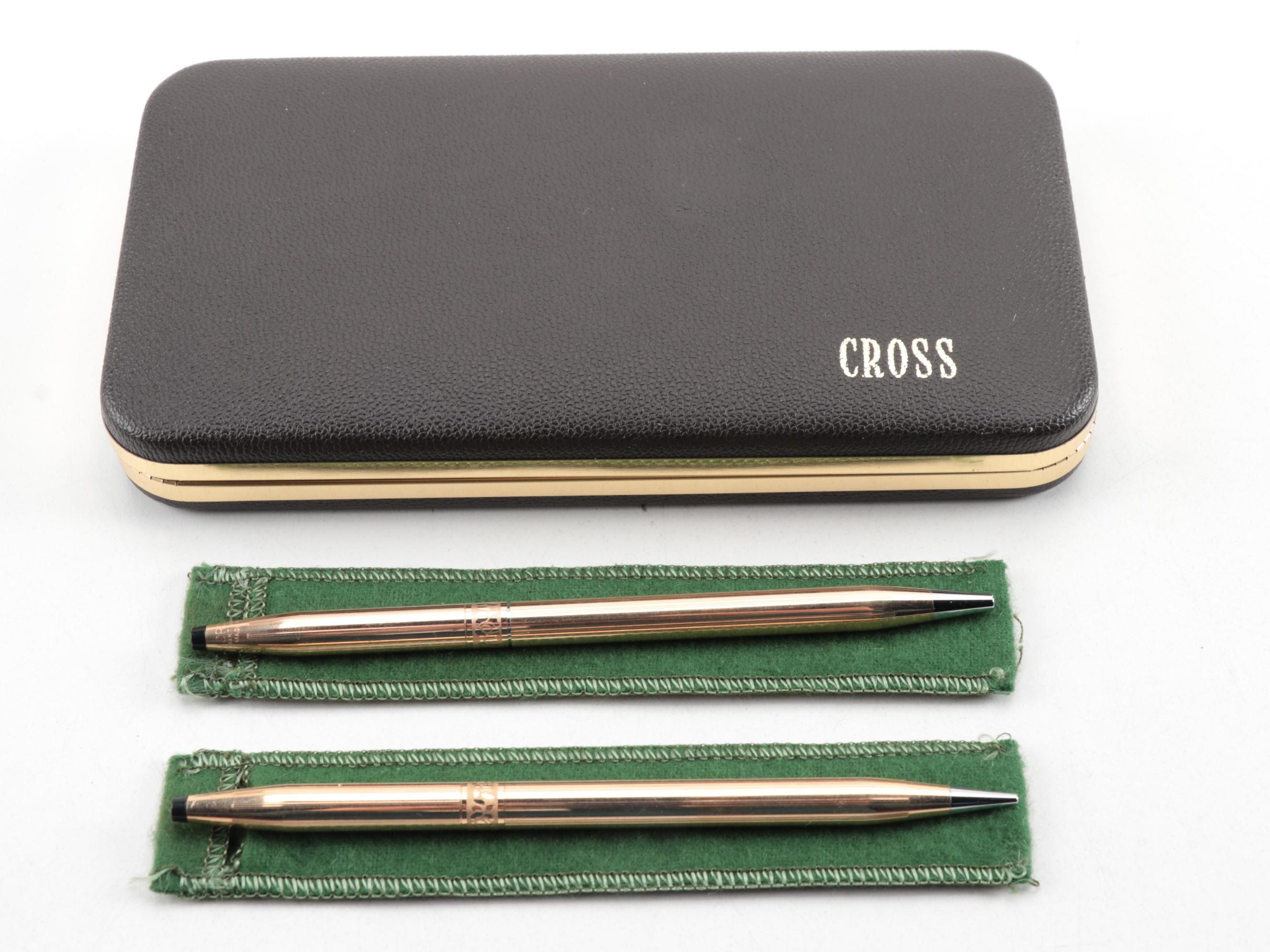 Cross 14K Gold-Filled Ladies Ballpoint Pen and Pencil Set