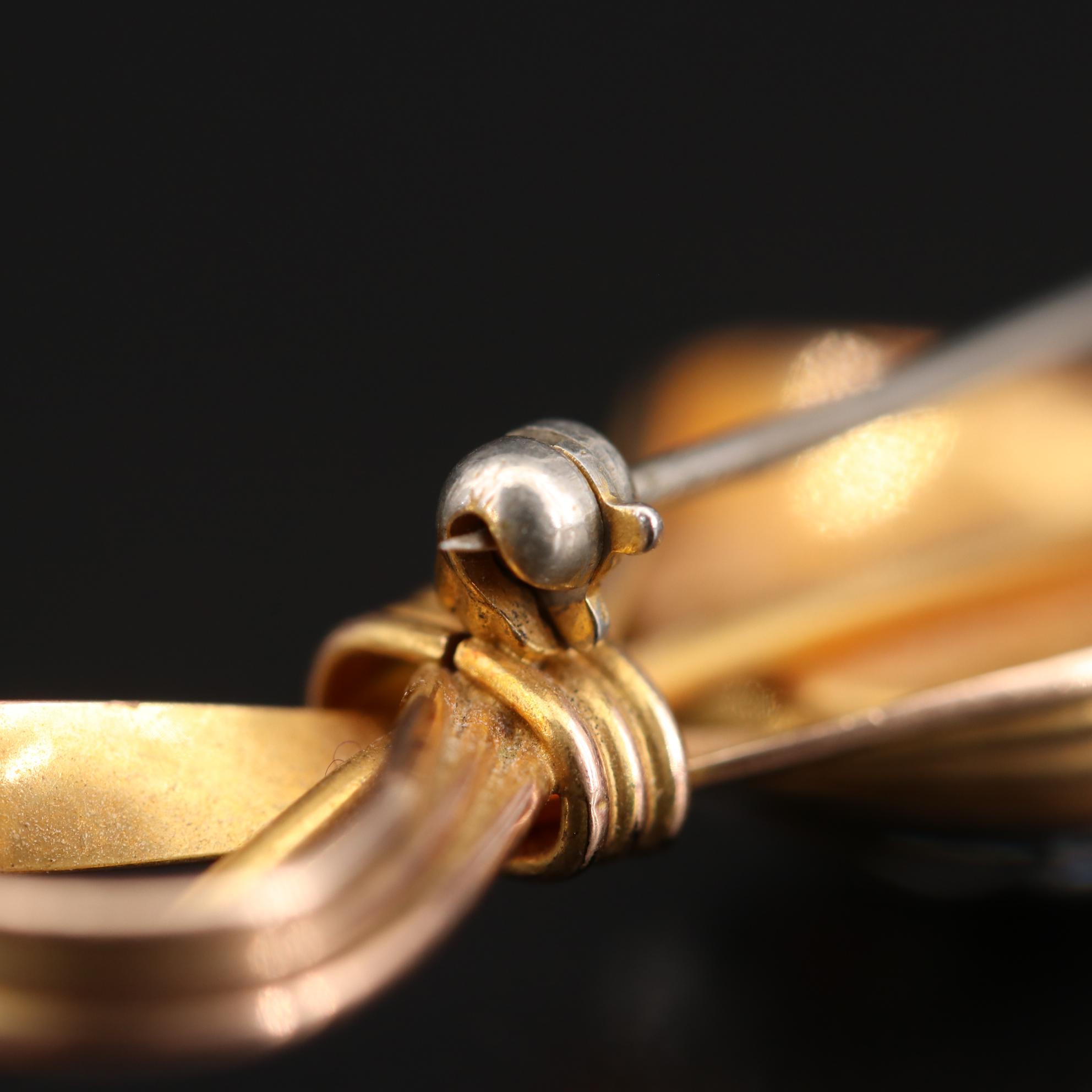 Vintage Reverse Painted Intaglio Horse Jockey Pin