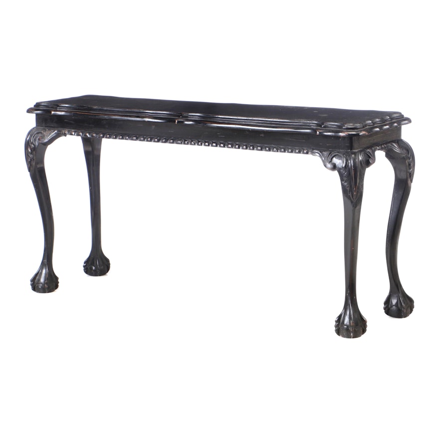 Ebonised Chippendale Style Sofa Table, Mid-20th Century