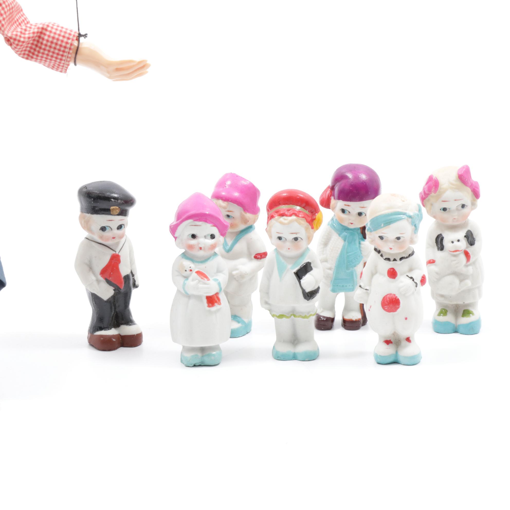 Hazelle's Marionette with Japanese Bisque Dolls, Vintage
